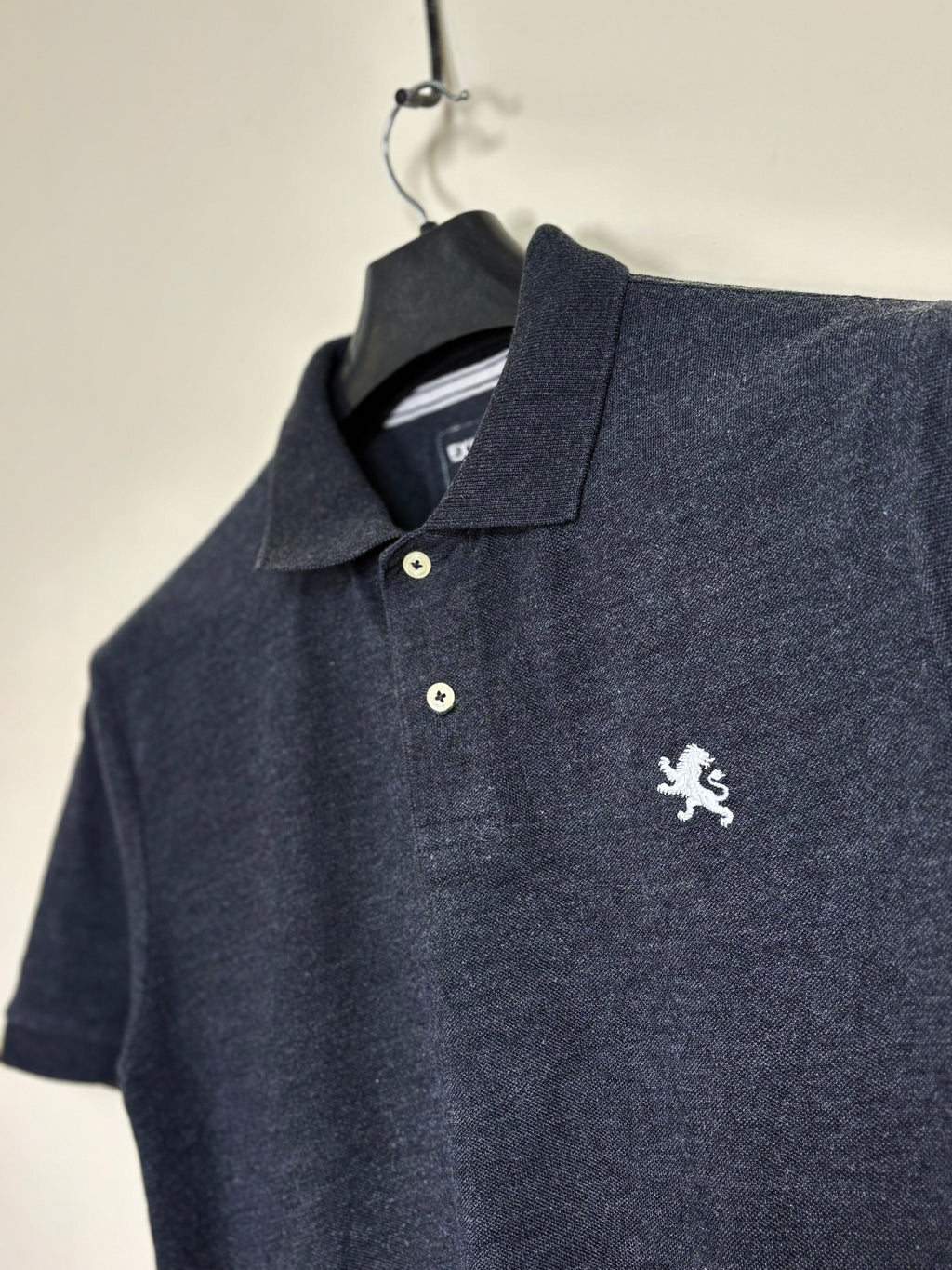 Express Men's Signature Lion Logo Pique Polo - Charcoal Heather