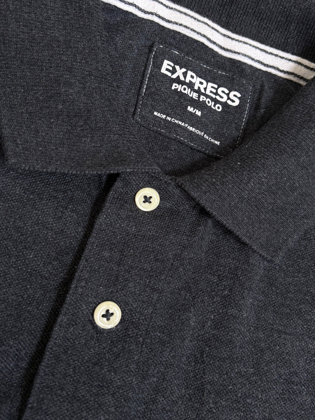 Express Men's Signature Lion Logo Pique Polo - Charcoal Heather