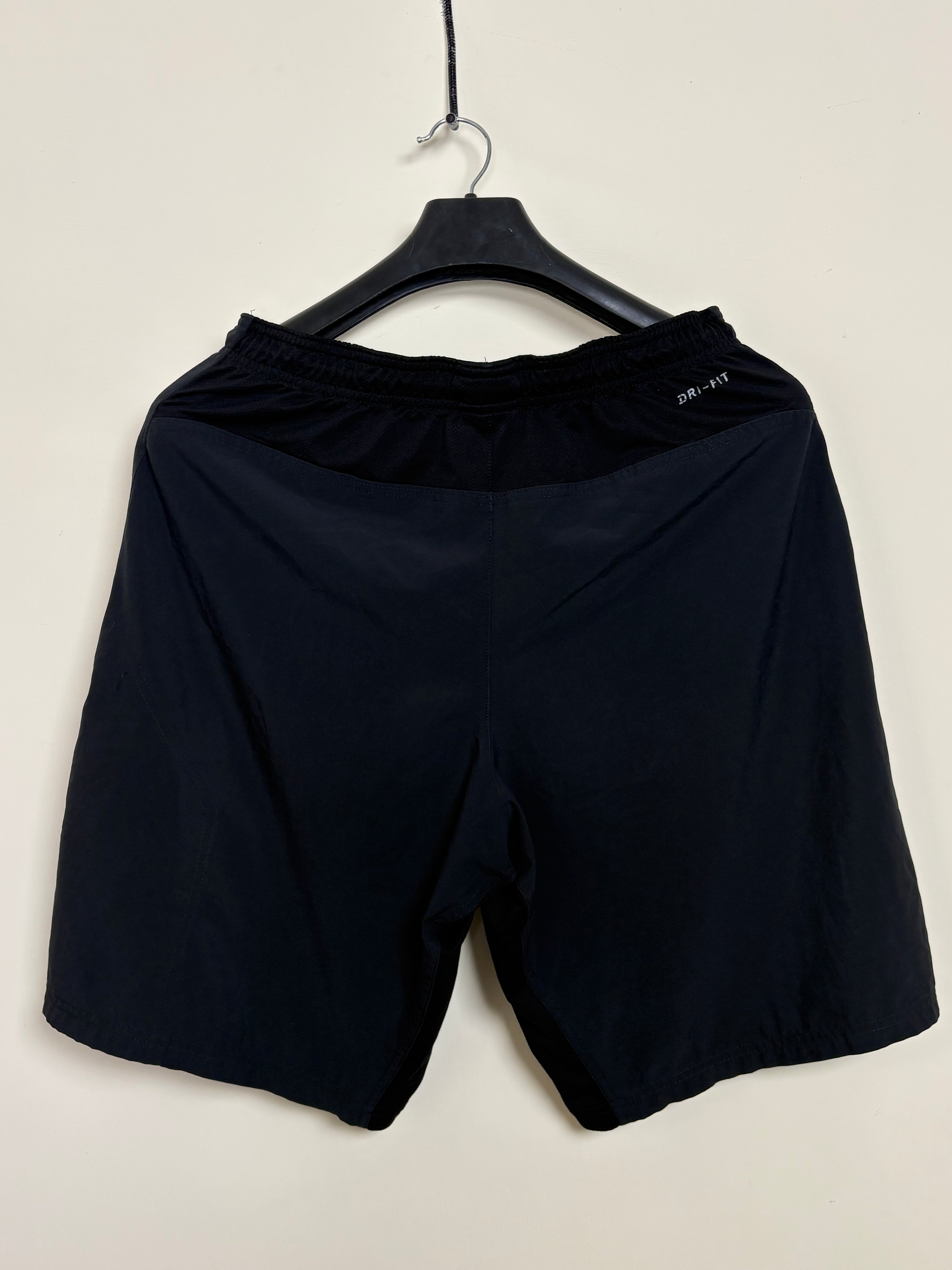Nike Dri-FIT Performance Running Shorts - Black with Zippered Pocket and Reflective Swoosh