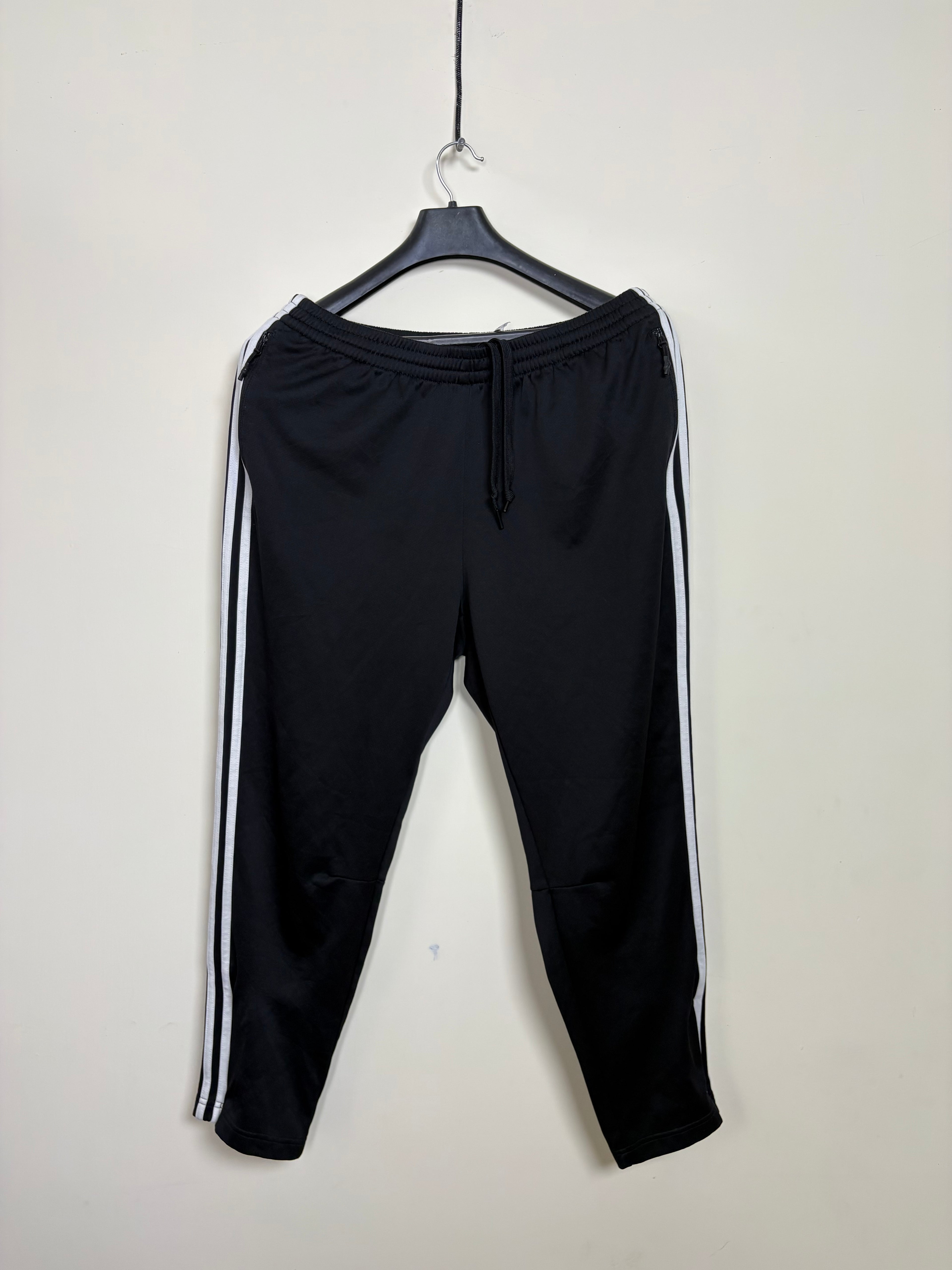 Adidas Essentials Men's Tapered Track Pants - Black with Iconic White 3-Stripe Detail