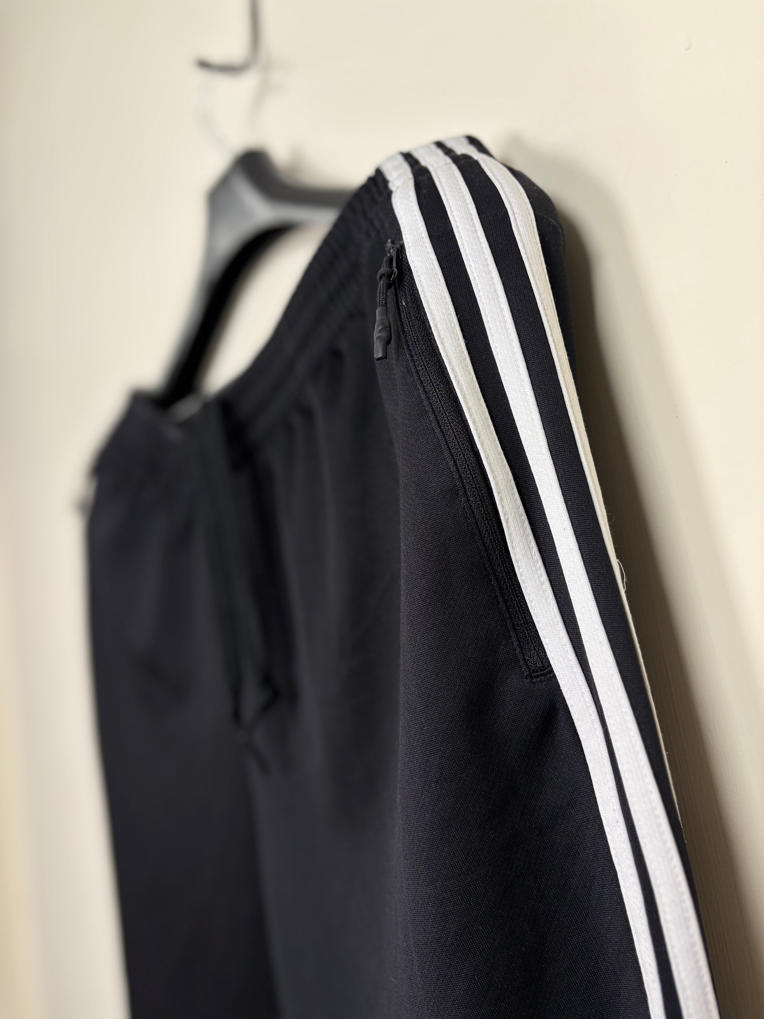 Adidas Essentials Men's Tapered Track Pants - Black with Iconic White 3-Stripe Detail