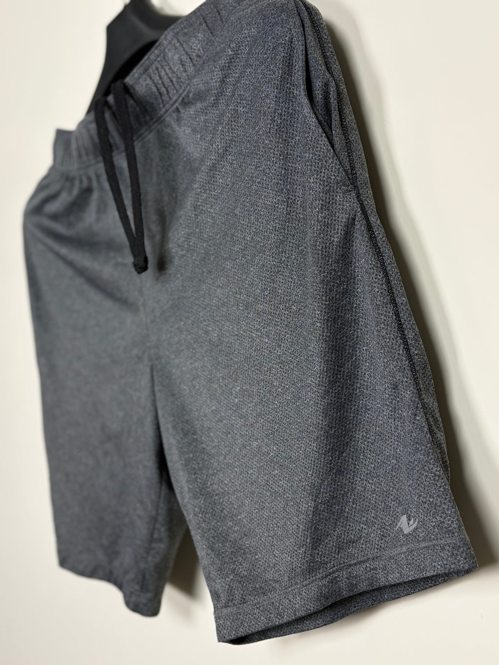 Athletic Works Men's Heathered Performance Shorts - Charcoal Gray with Contrast Stitching