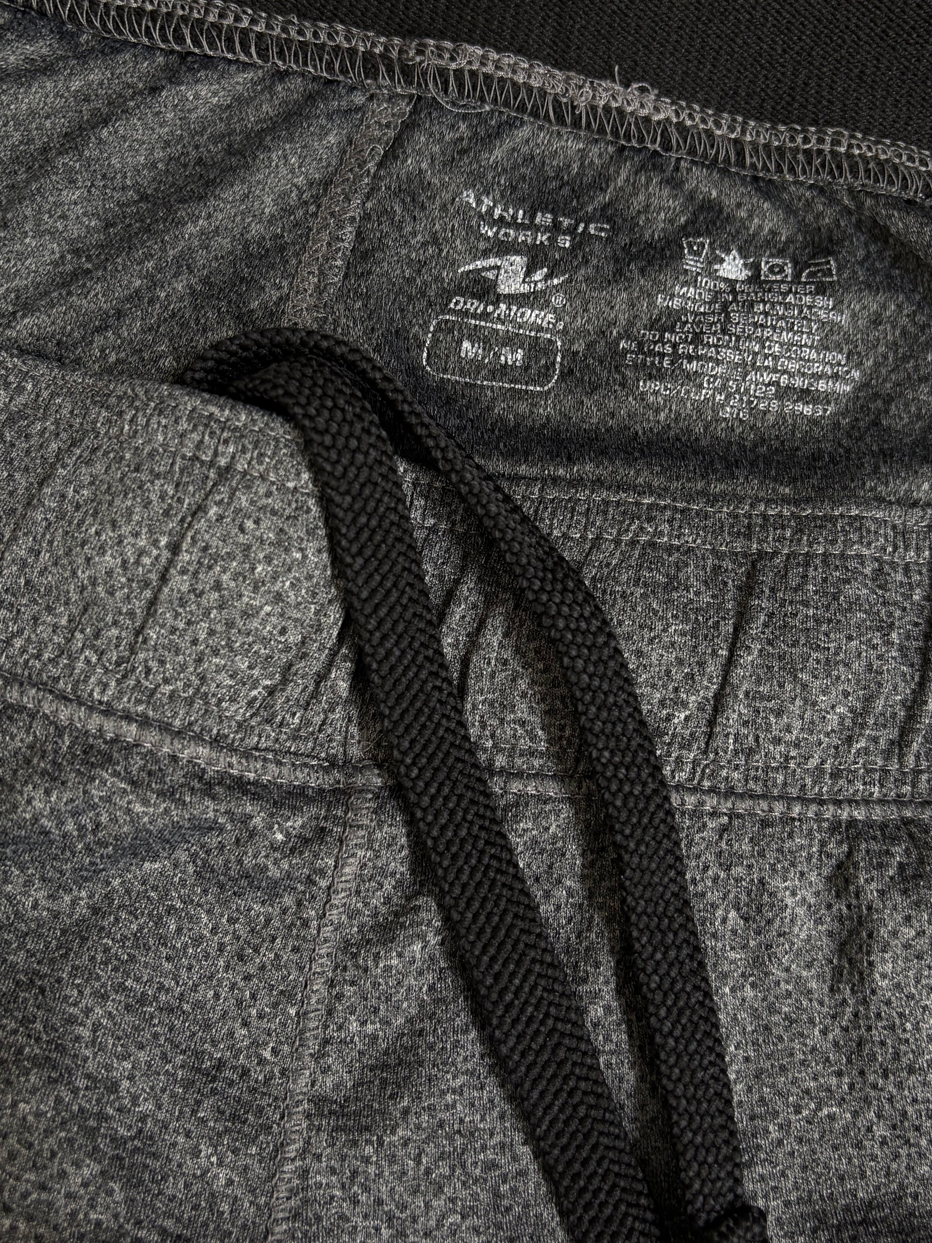 Athletic Works Men's Heathered Performance Shorts - Charcoal Gray with Contrast Stitching