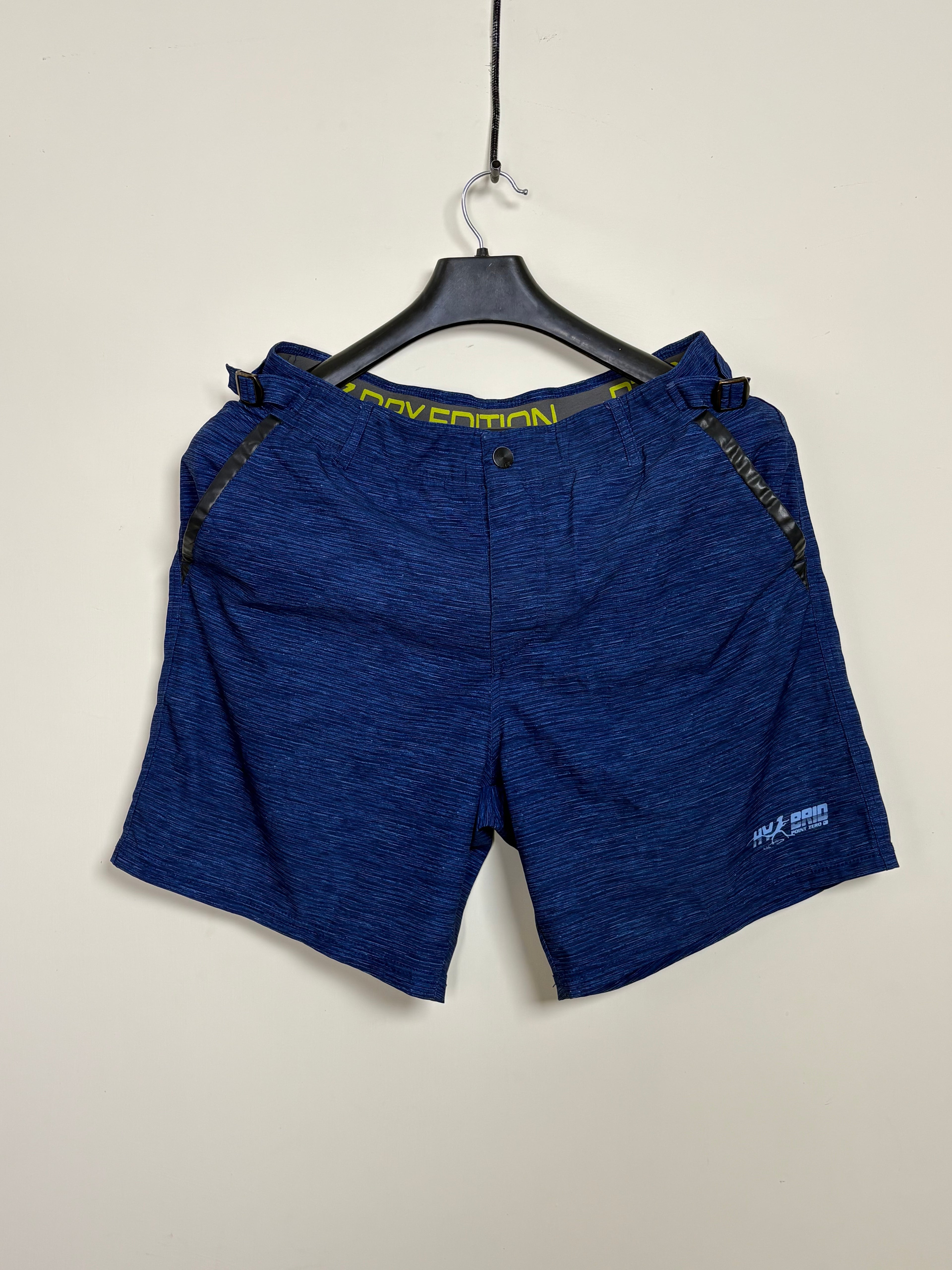 Point Zero Men's Hybrid Training Shorts - Royal Blue Heather with Quick-Dry Fabric
