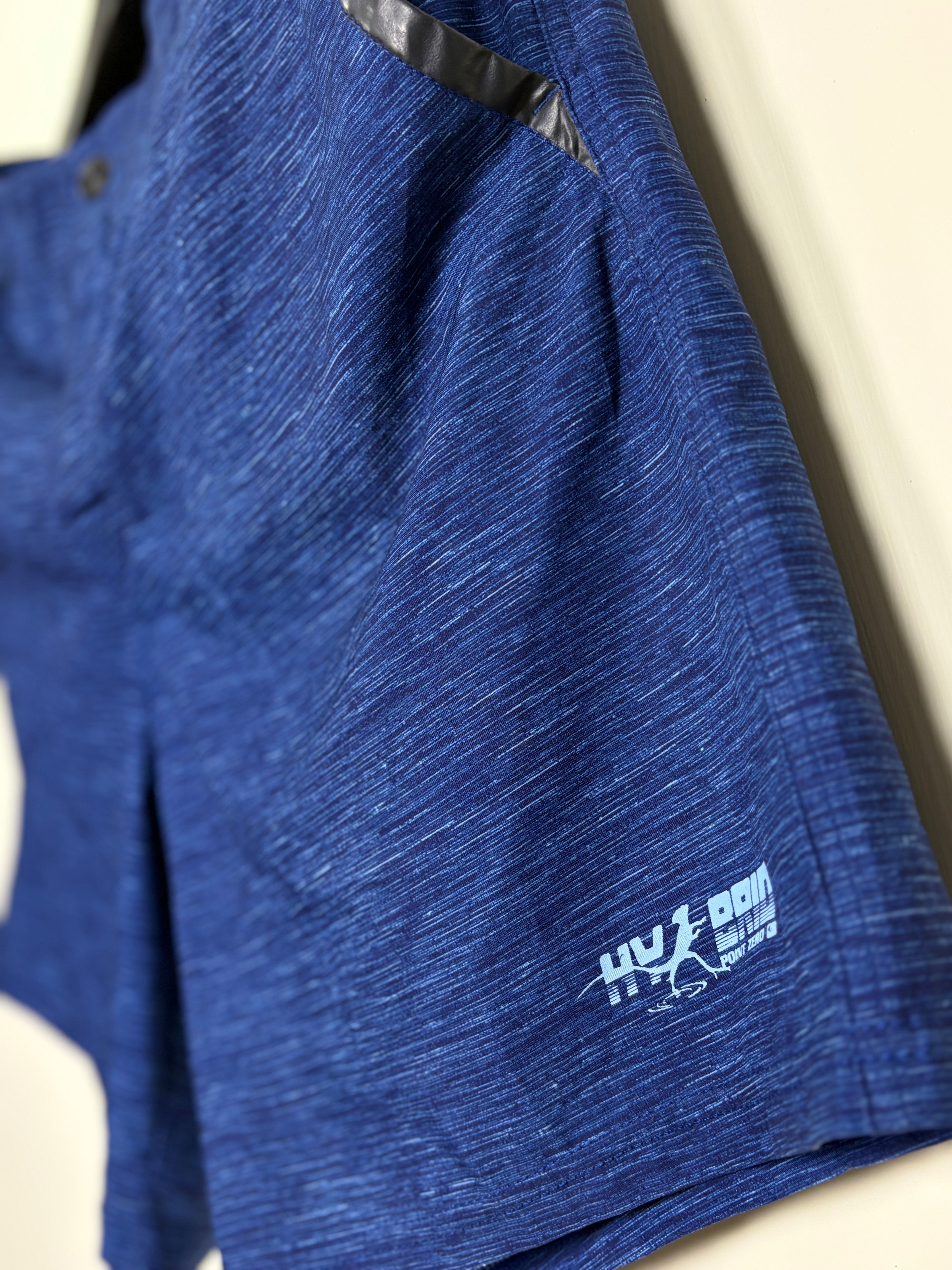 Point Zero Men's Hybrid Training Shorts - Royal Blue Heather with Quick-Dry Fabric