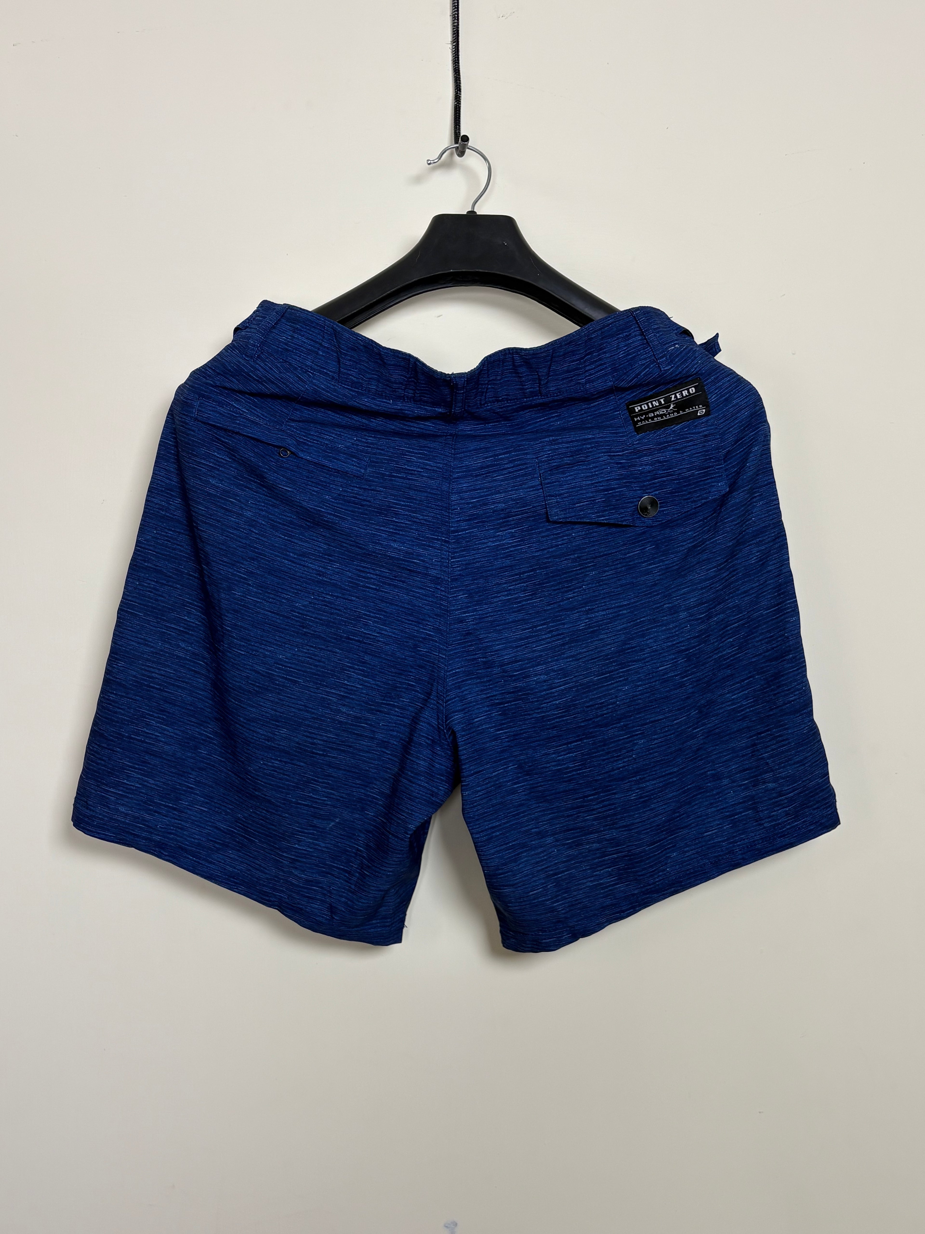 Point Zero Men's Hybrid Training Shorts - Royal Blue Heather with Quick-Dry Fabric