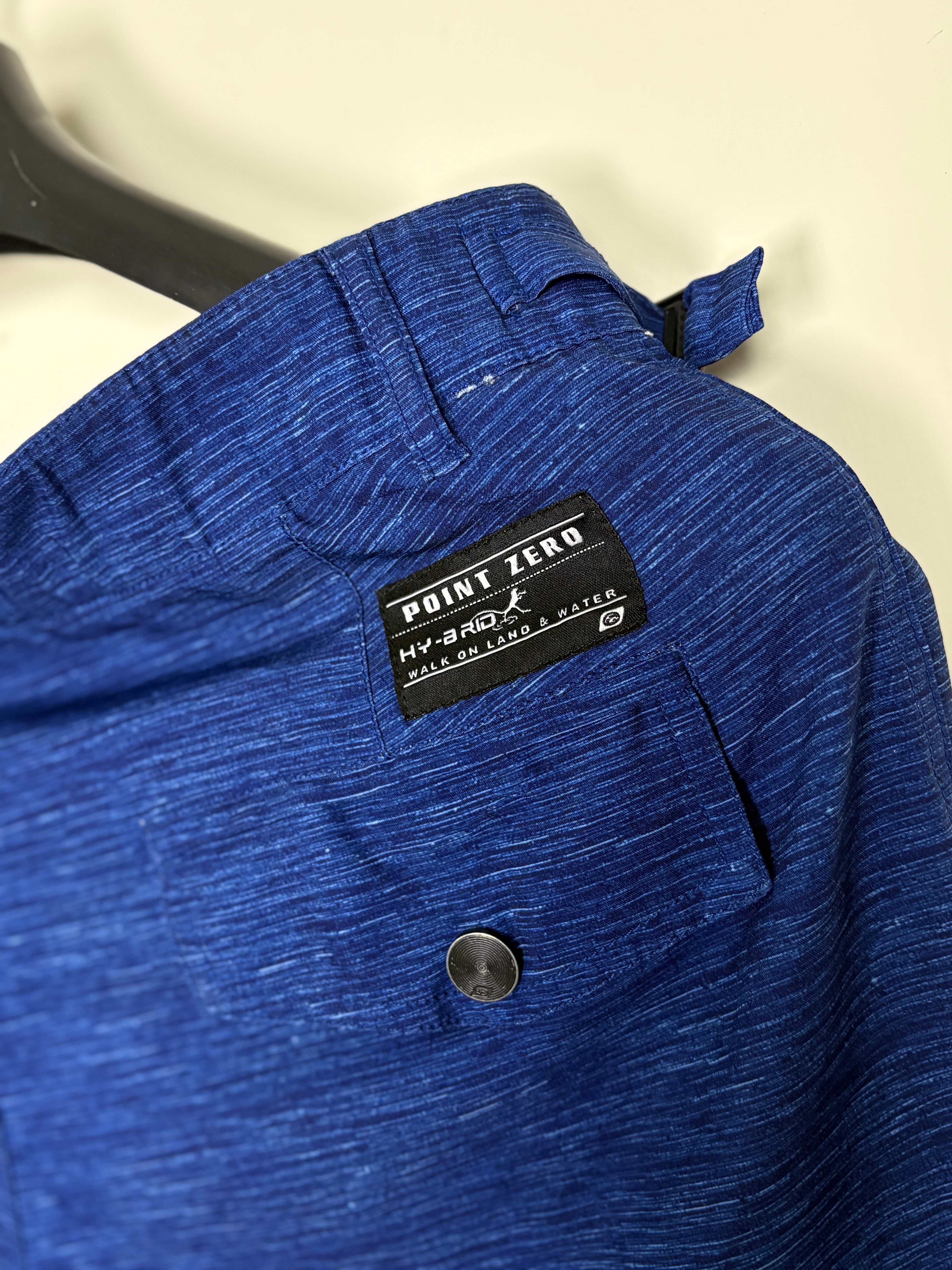 Point Zero Men's Hybrid Training Shorts - Royal Blue Heather with Quick-Dry Fabric