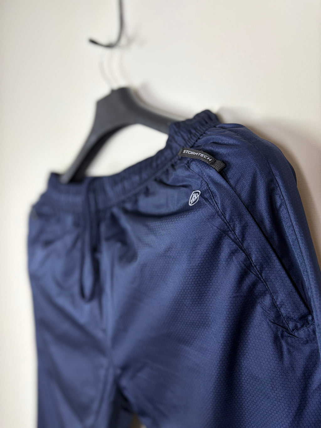 Stormtech Performance Men's Training Shorts - Navy Blue with Hex-Pattern Technical Fabric