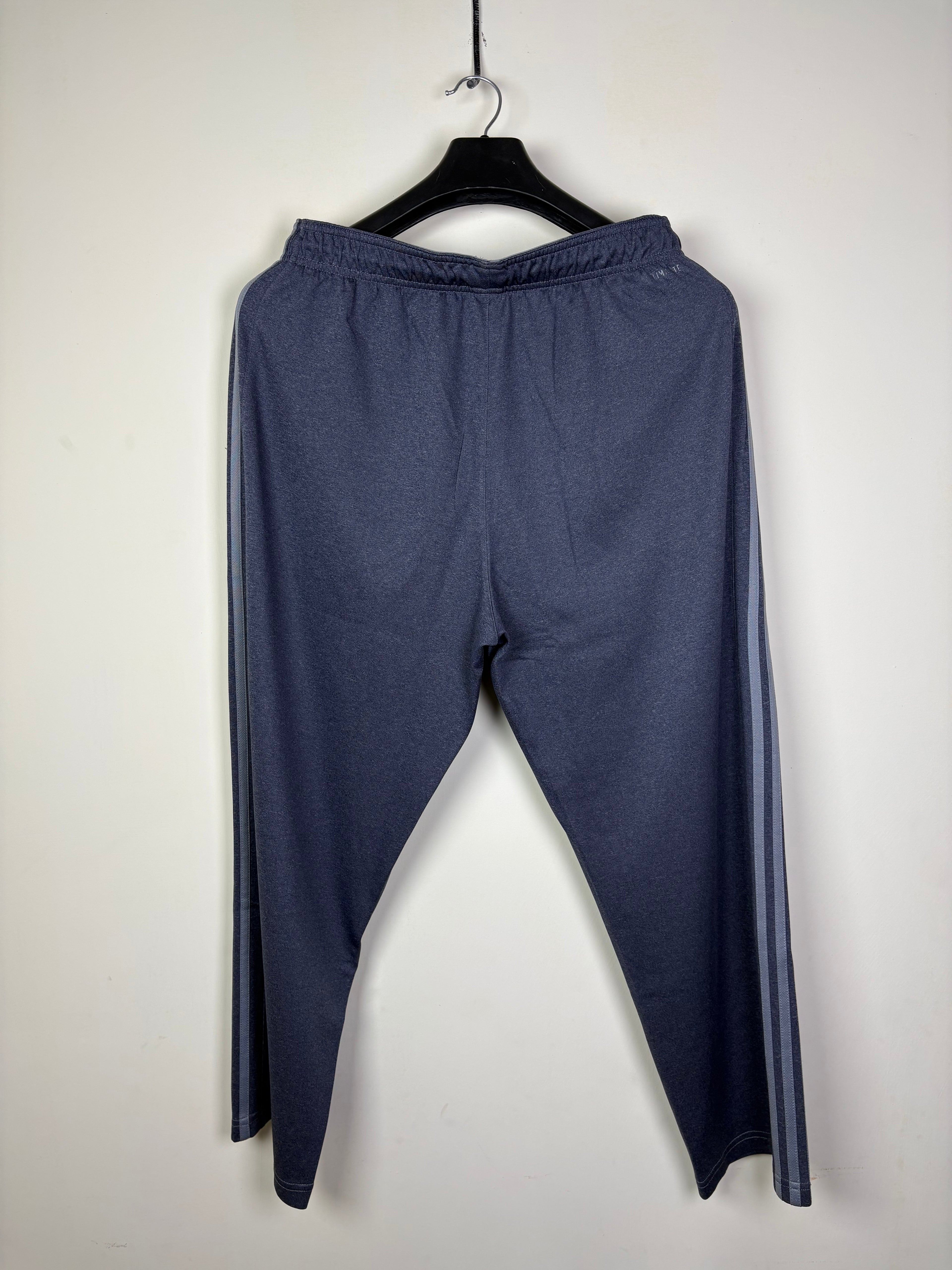 Adidas Men's Essentials Tapered Track Pants - Heather Charcoal Gray with Signature 3-Stripe Detail