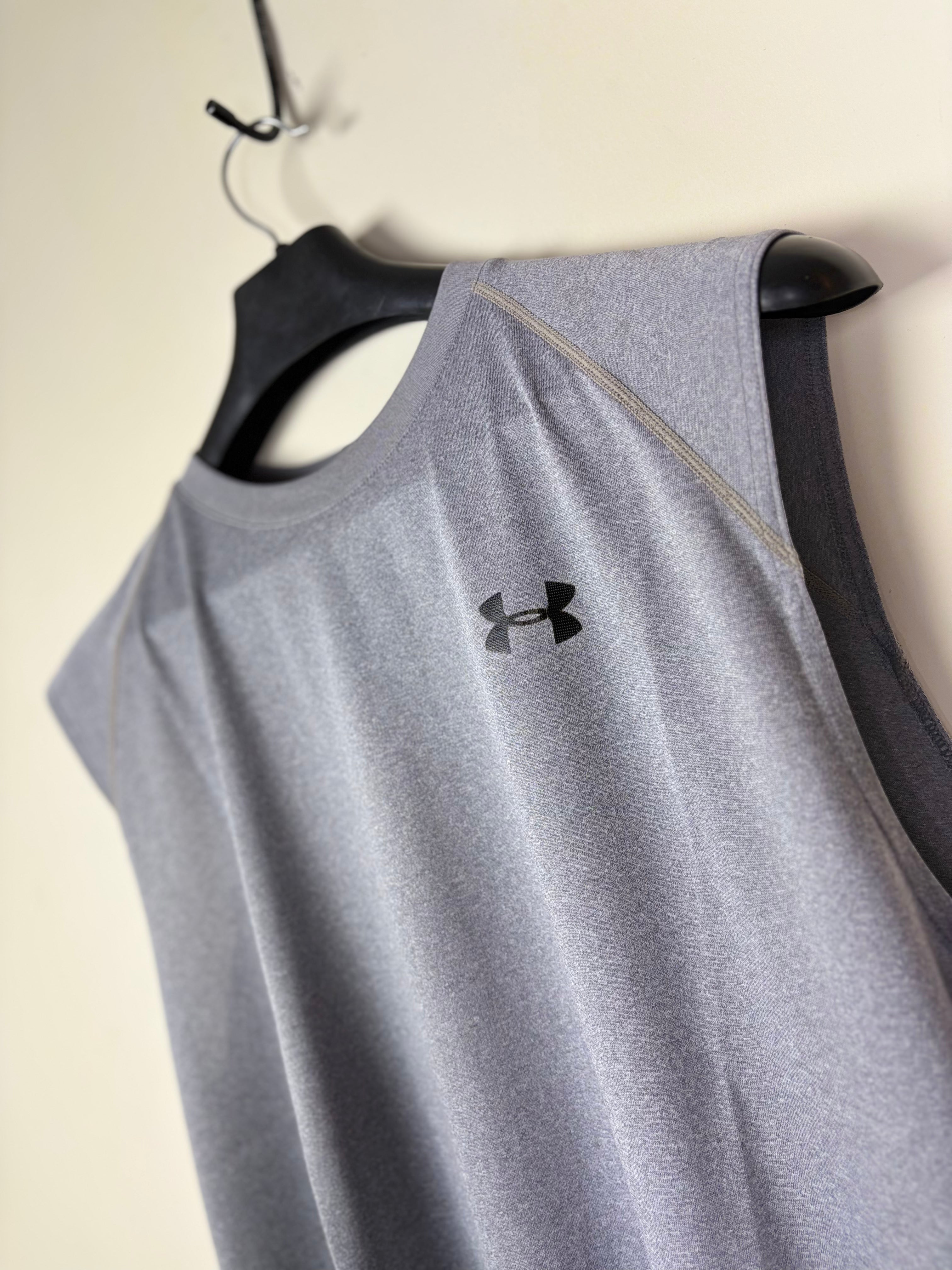 Under Armour Men's HeatGear Tech Sleeveless Training Shirt - Heather Gray