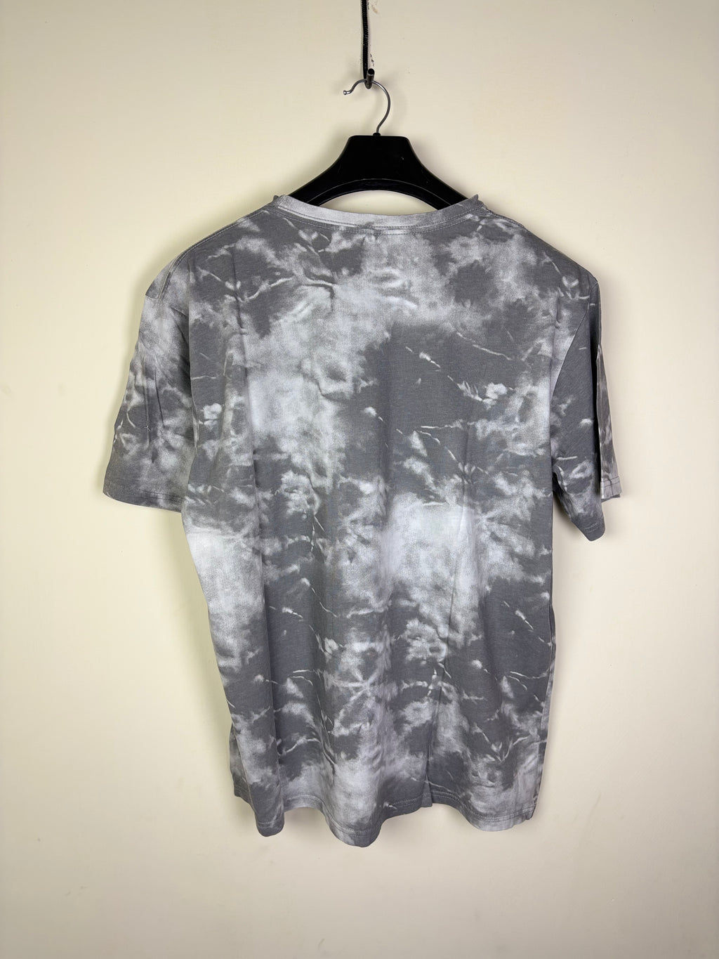 Volcom Men's Stone Logo Graphic T-Shirt - Gray & White Acid Wash / Tie-Dye Finish
