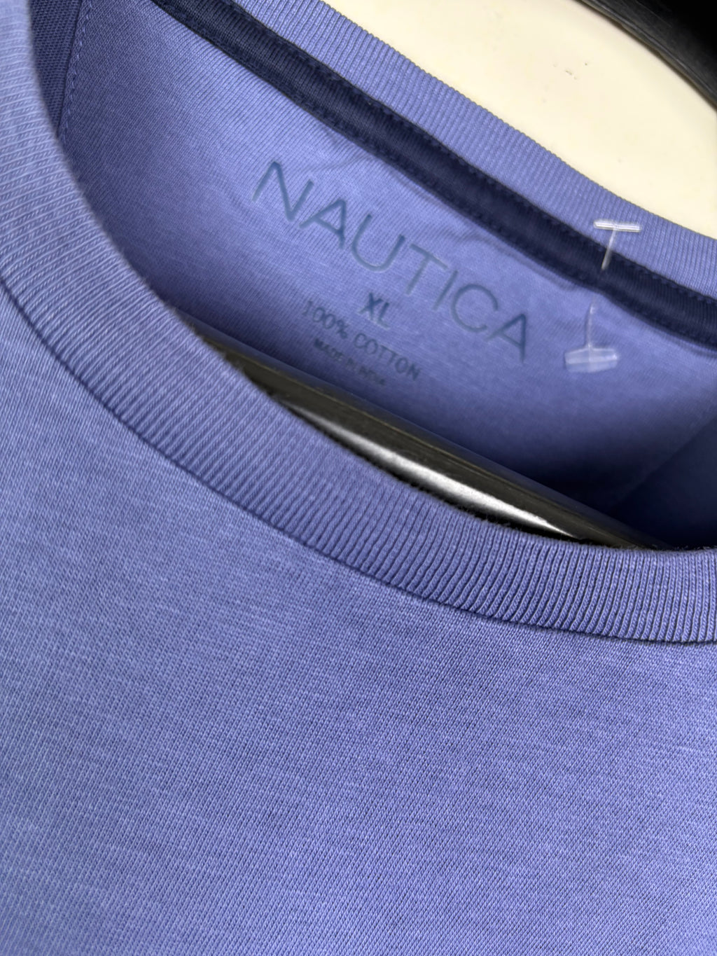 Nautica Men's Colorblock Cotton Pocket T-Shirt - Sky Blue & Navy