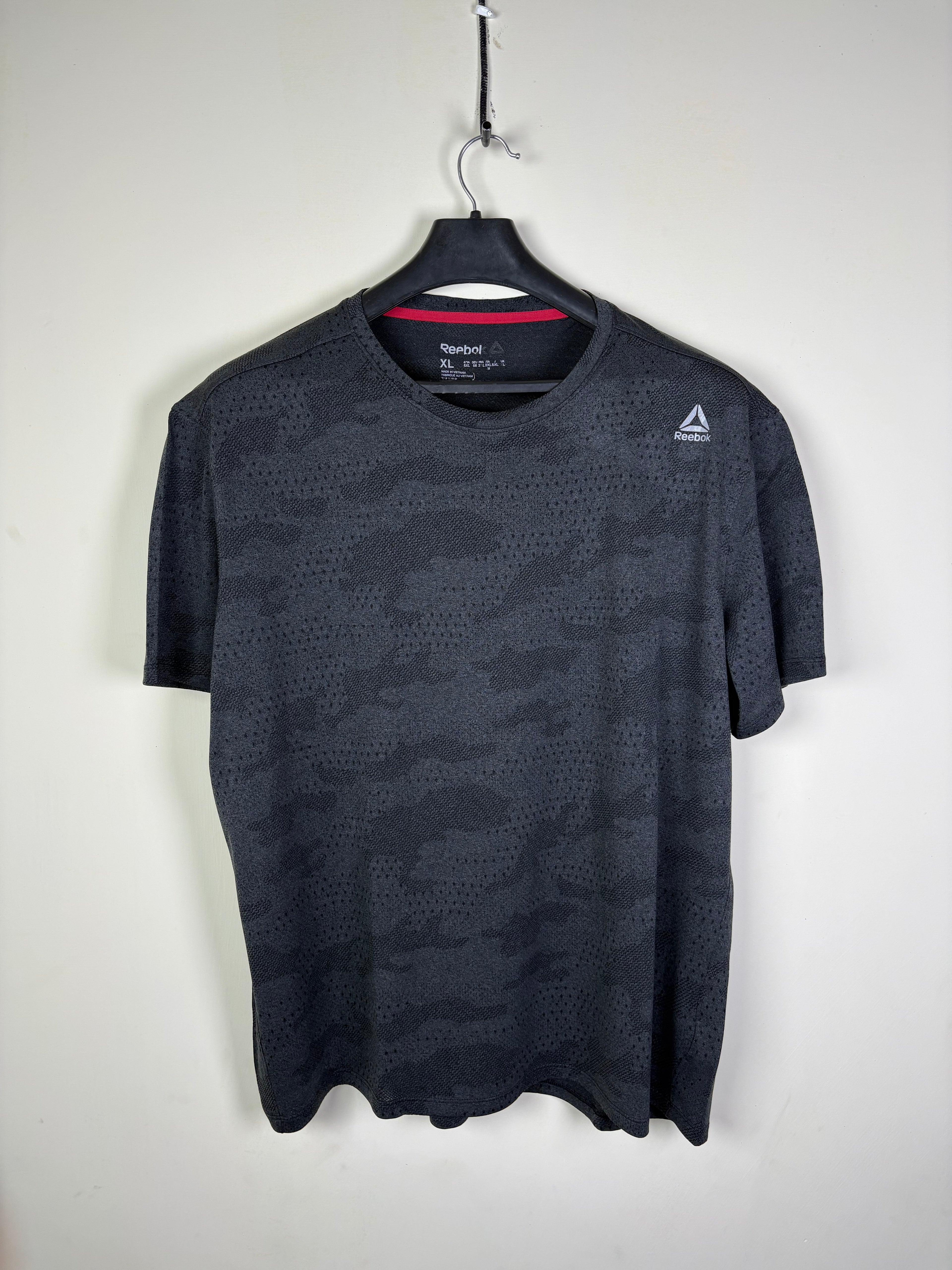 Reebok Men's Speedwick Training Shirt - Gray & Black Camouflage