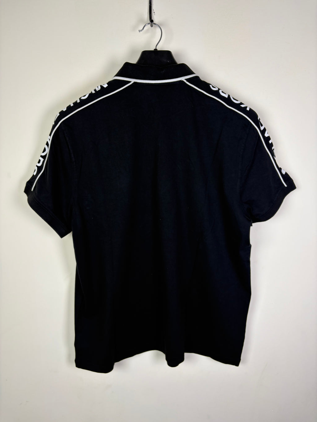 Michael Kors Men's Tape Logo Polo Shirt - Black with White Shoulder Branding