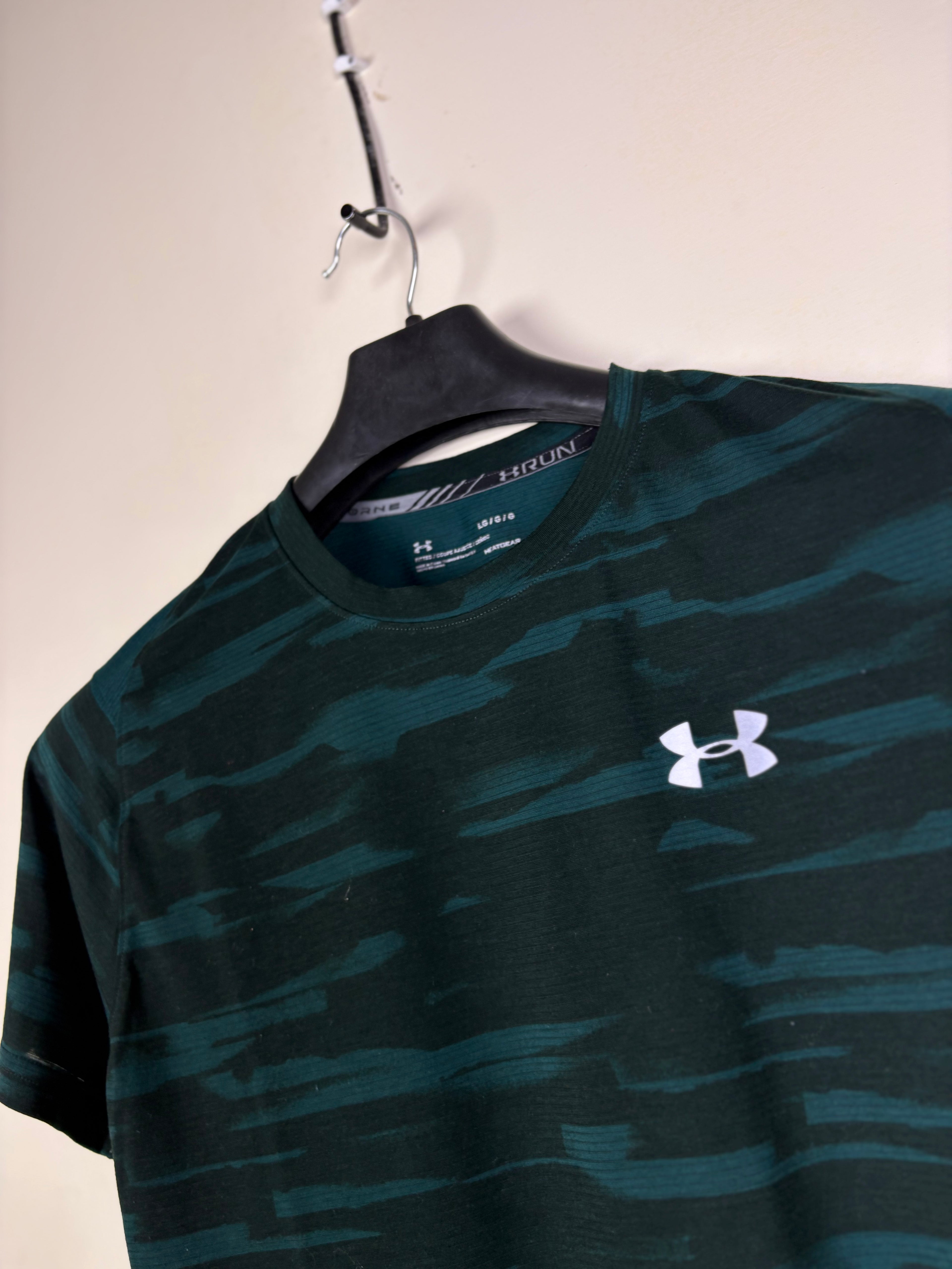 Under Armour Men's UA Run HeatGear Performance T-Shirt - Forest Green Camo