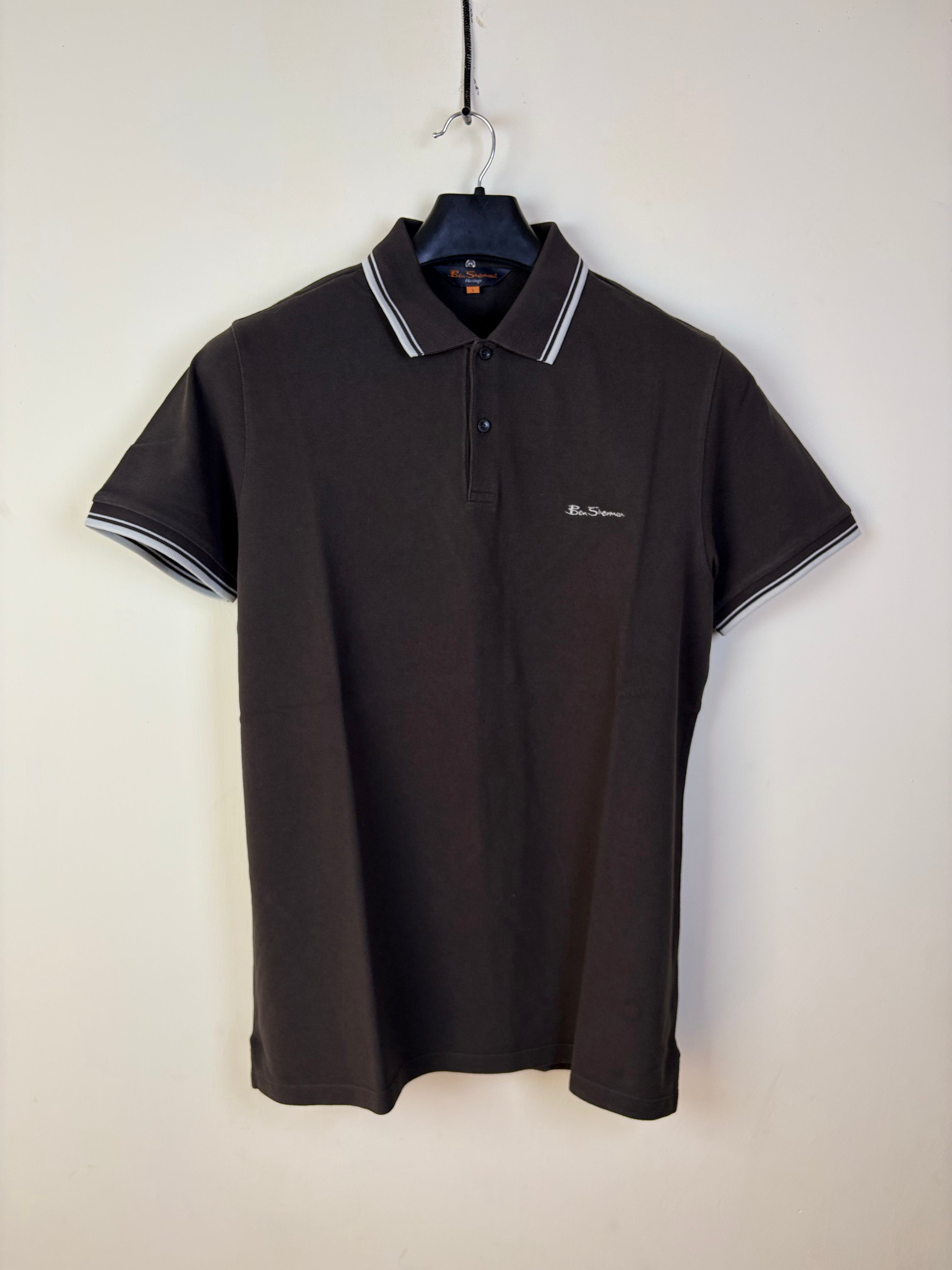 Ben Sherman Men's Heritage Slim Fit Pique Polo Shirt - Chocolate Brown (L)