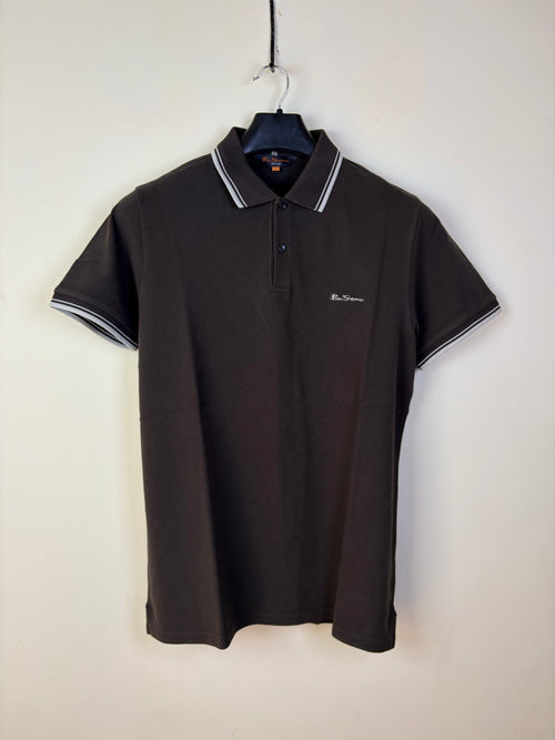 Ben Sherman Men's Heritage Slim Fit Pique Polo Shirt - Chocolate Brown (L)
