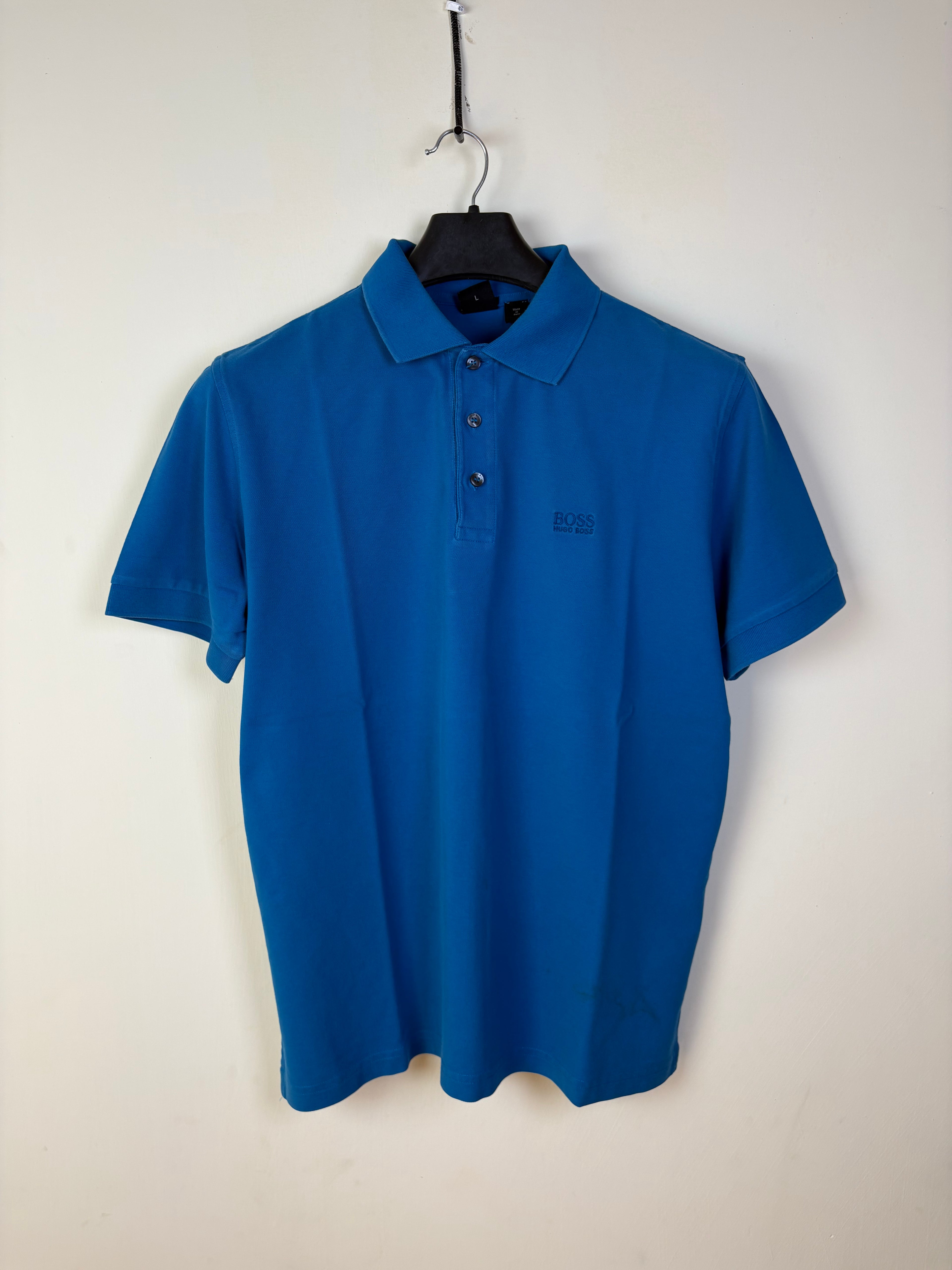 BOSS Hugo Boss Men's Pima Cotton Regular Fit Polo Shirt - Bright Blue (L)