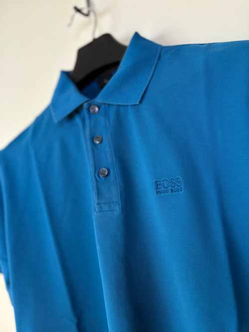 BOSS Hugo Boss Men's Pima Cotton Regular Fit Polo Shirt - Bright Blue (L)