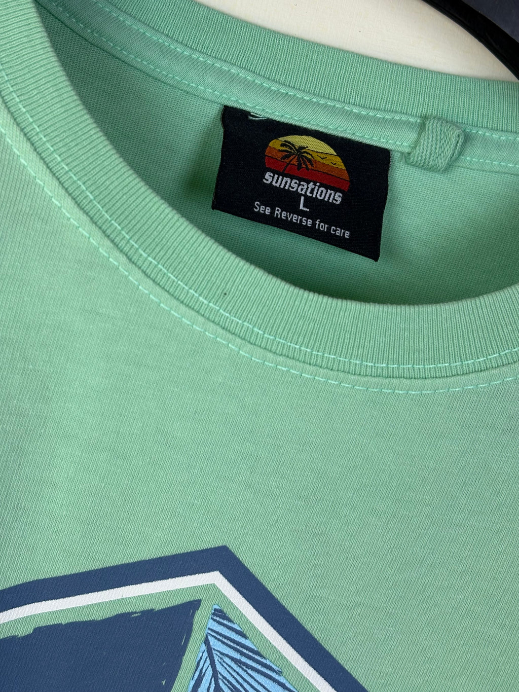 Sunsations Men's Fenwick Island Delaware Graphic Crewneck T-Shirt - Mint Green (L)