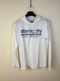 Lagaci Men's Atlantic City New Jersey Graphic Fleece Hoodie - Charcoal (L)