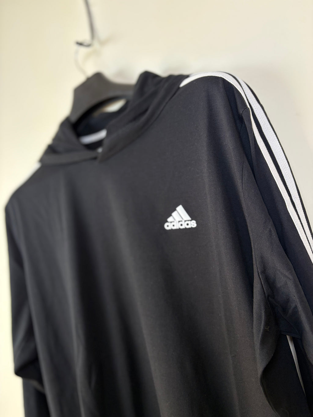 Adidas Men's Prime green 3-Stripes Training Hoodie - Black (XL)