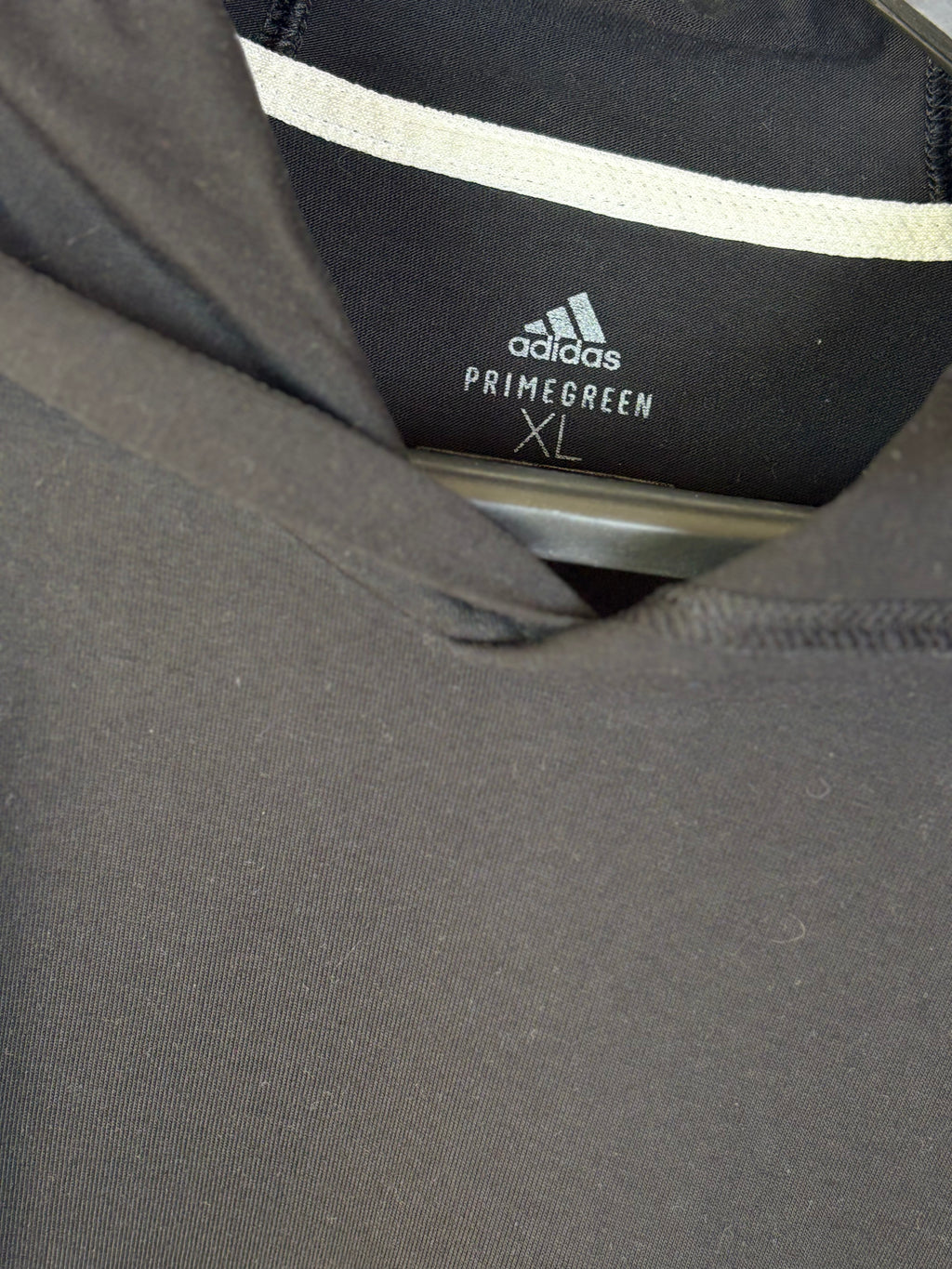 Adidas Men's Prime green 3-Stripes Training Hoodie - Black (XL)