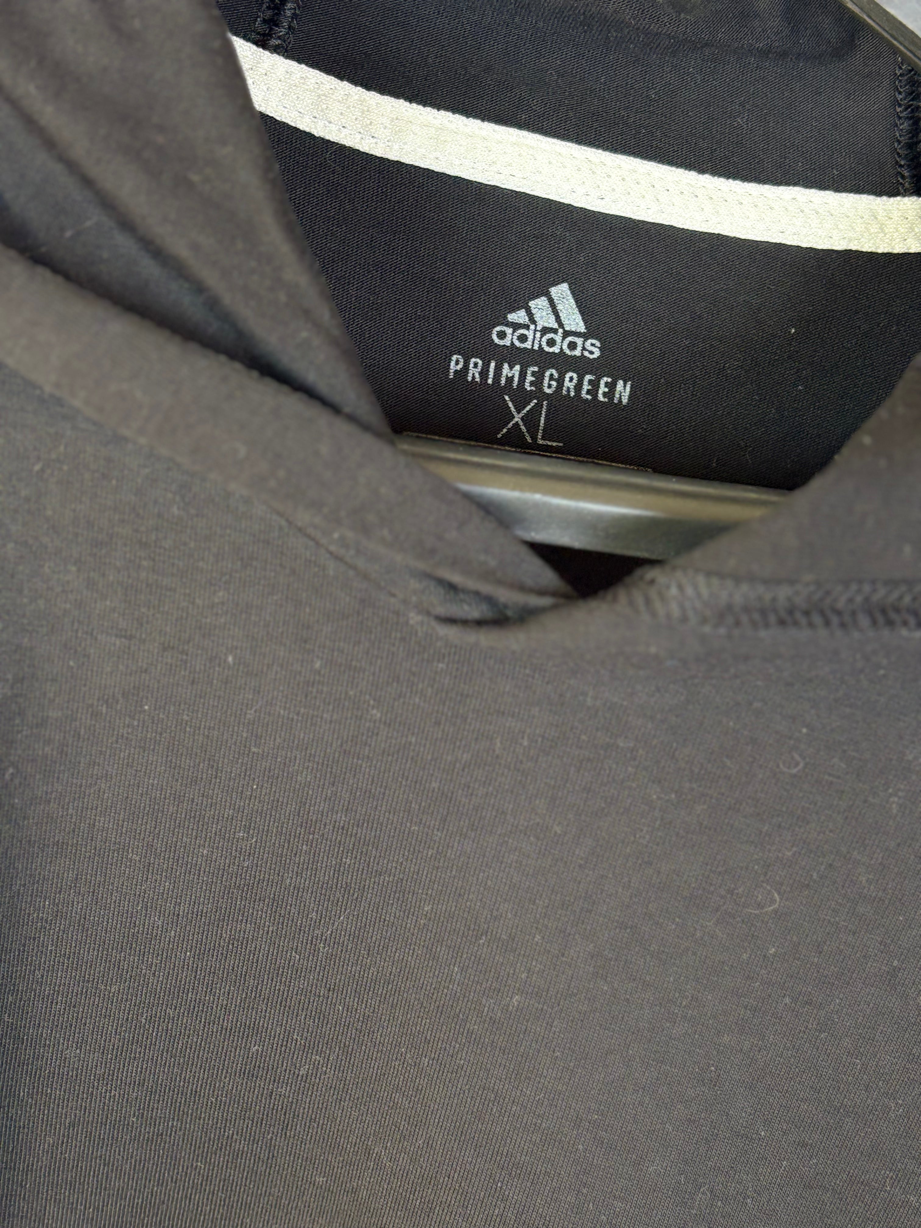 Adidas Men's Prime green 3-Stripes Training Hoodie - Black (XL)