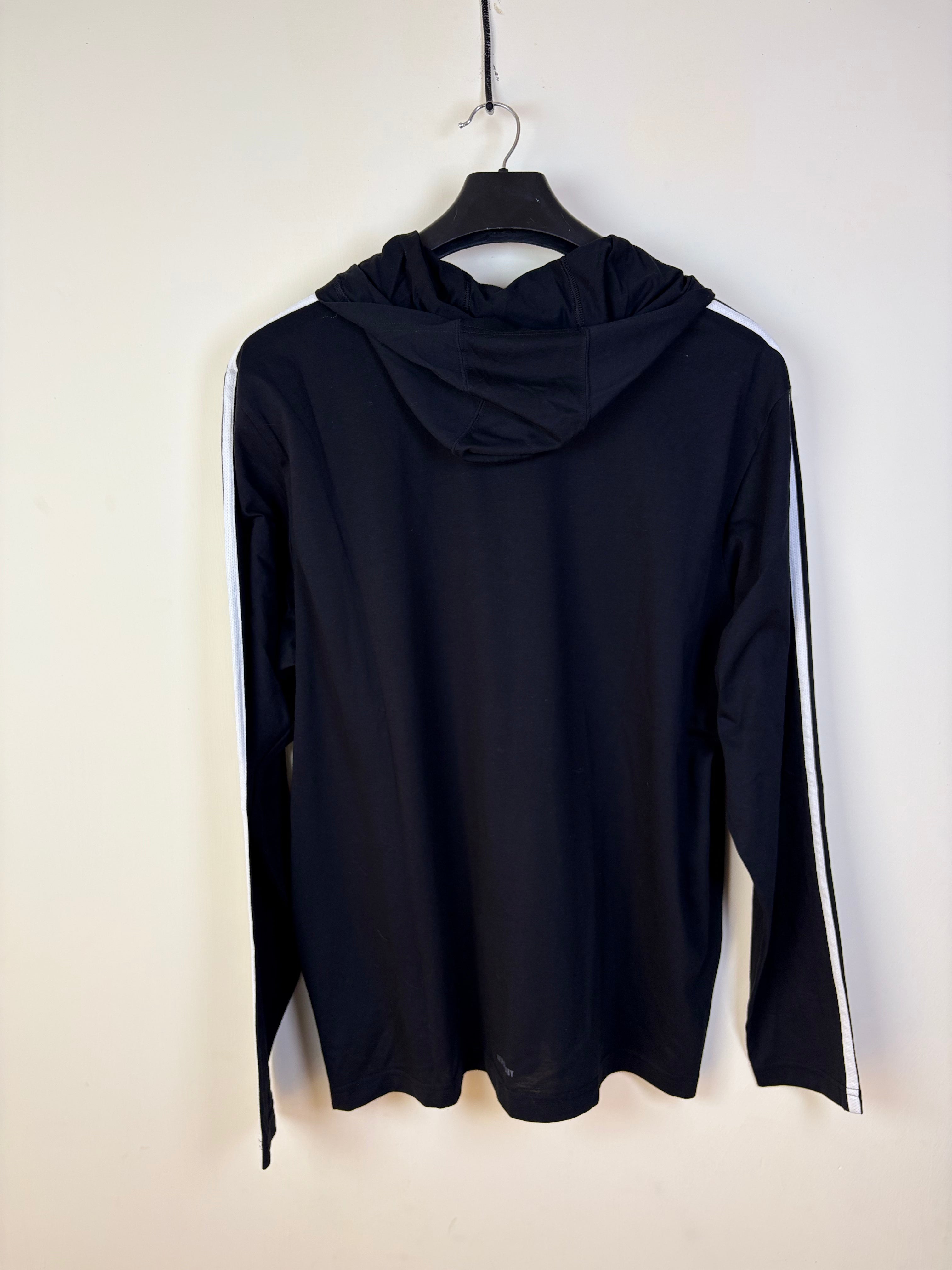 Adidas Men's Prime green 3-Stripes Training Hoodie - Black (XL)