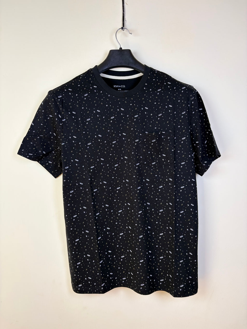 RW&CO Men's Graphic Performance Training T-Shirt - Grey with Planetary Print