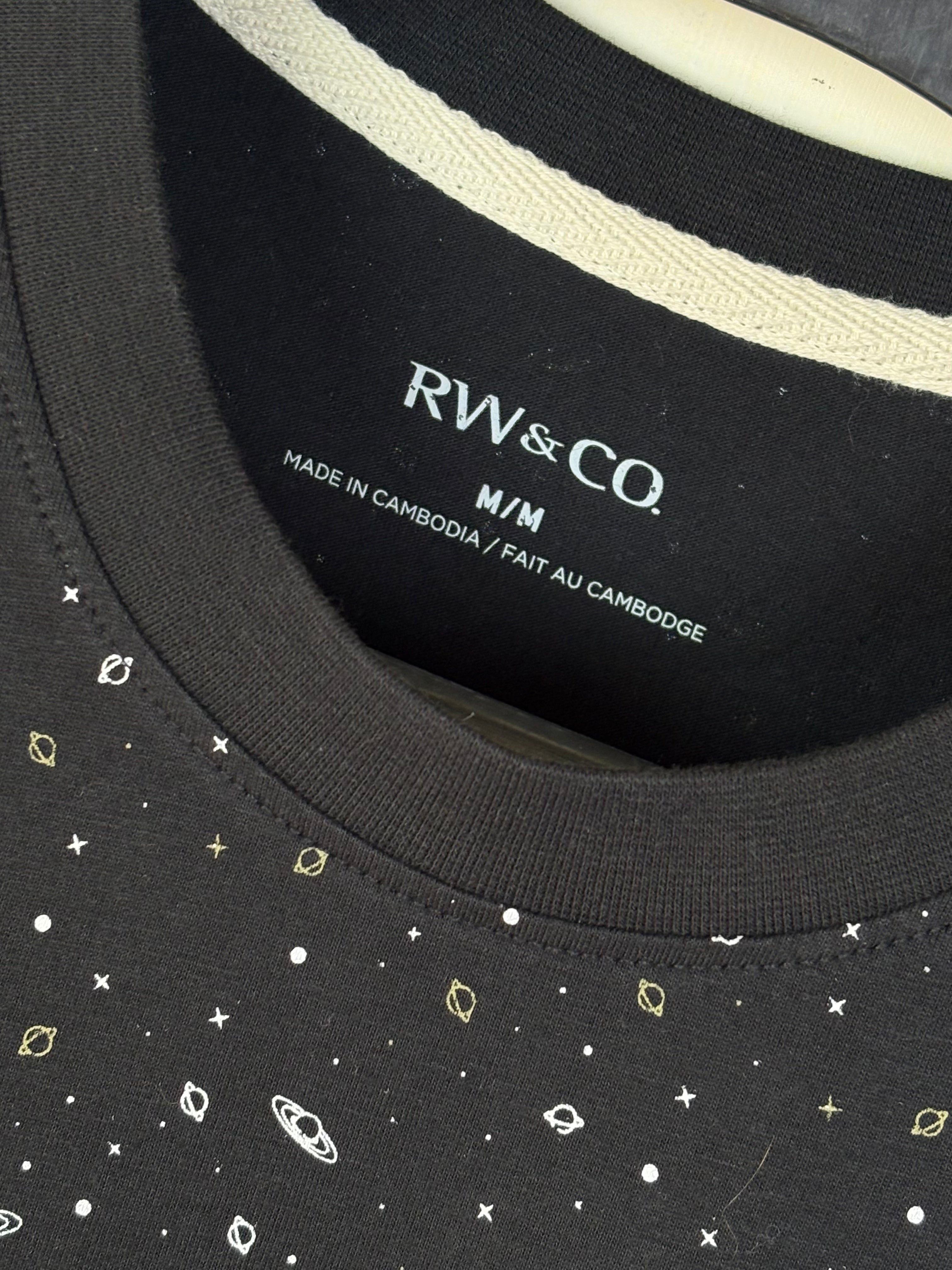 RW&CO Men's Graphic Performance Training T-Shirt - Grey with Planetary Print