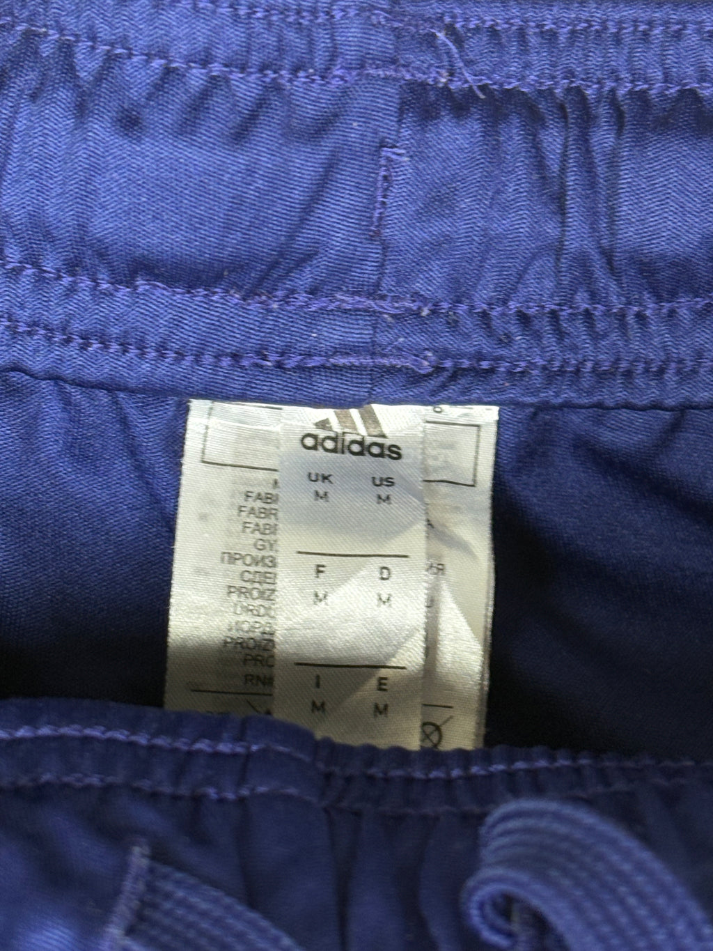 Adidas 3-Stripe Navy Blue Athletic Shorts with White Side Panels - Men's Size Medium