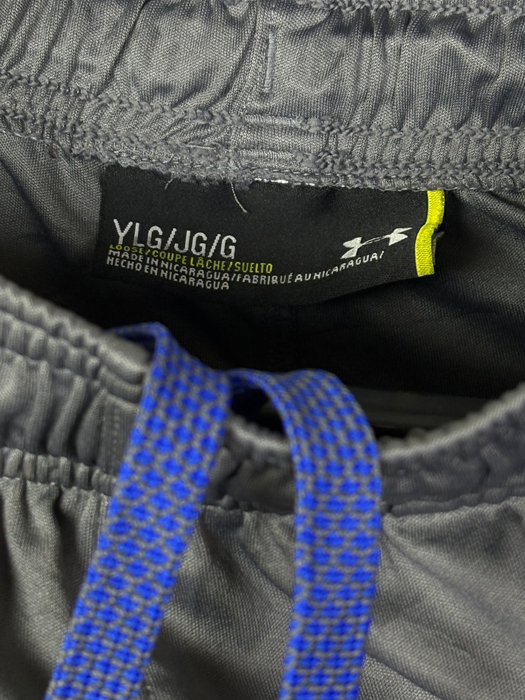 Under Armour Youth Loose Fit Two-Tone Training Shorts Grey/Blue - Size YLG