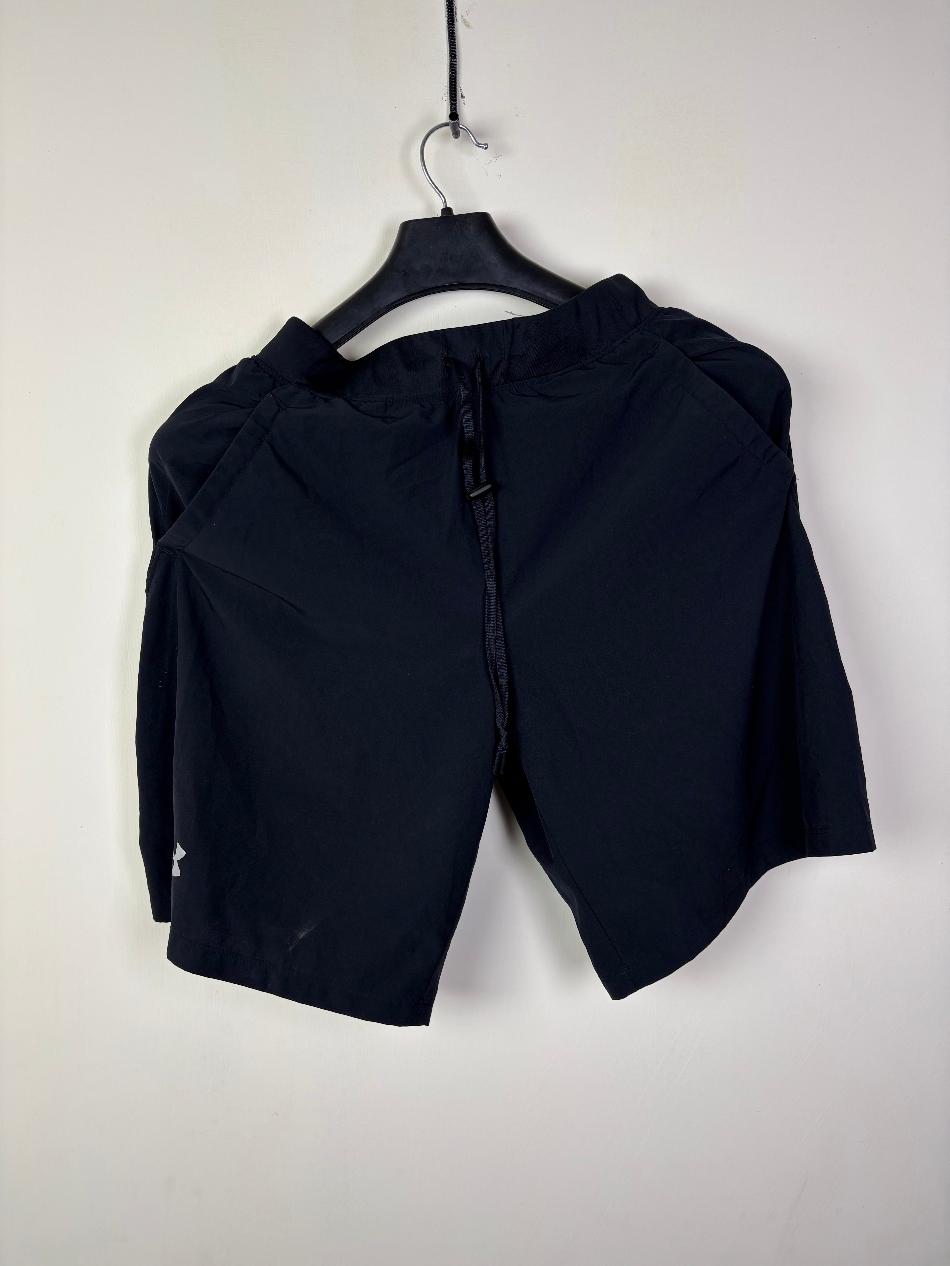 Under Armour HeatGear Speedpocket Black Fitted Running Shorts - Men's Size Small