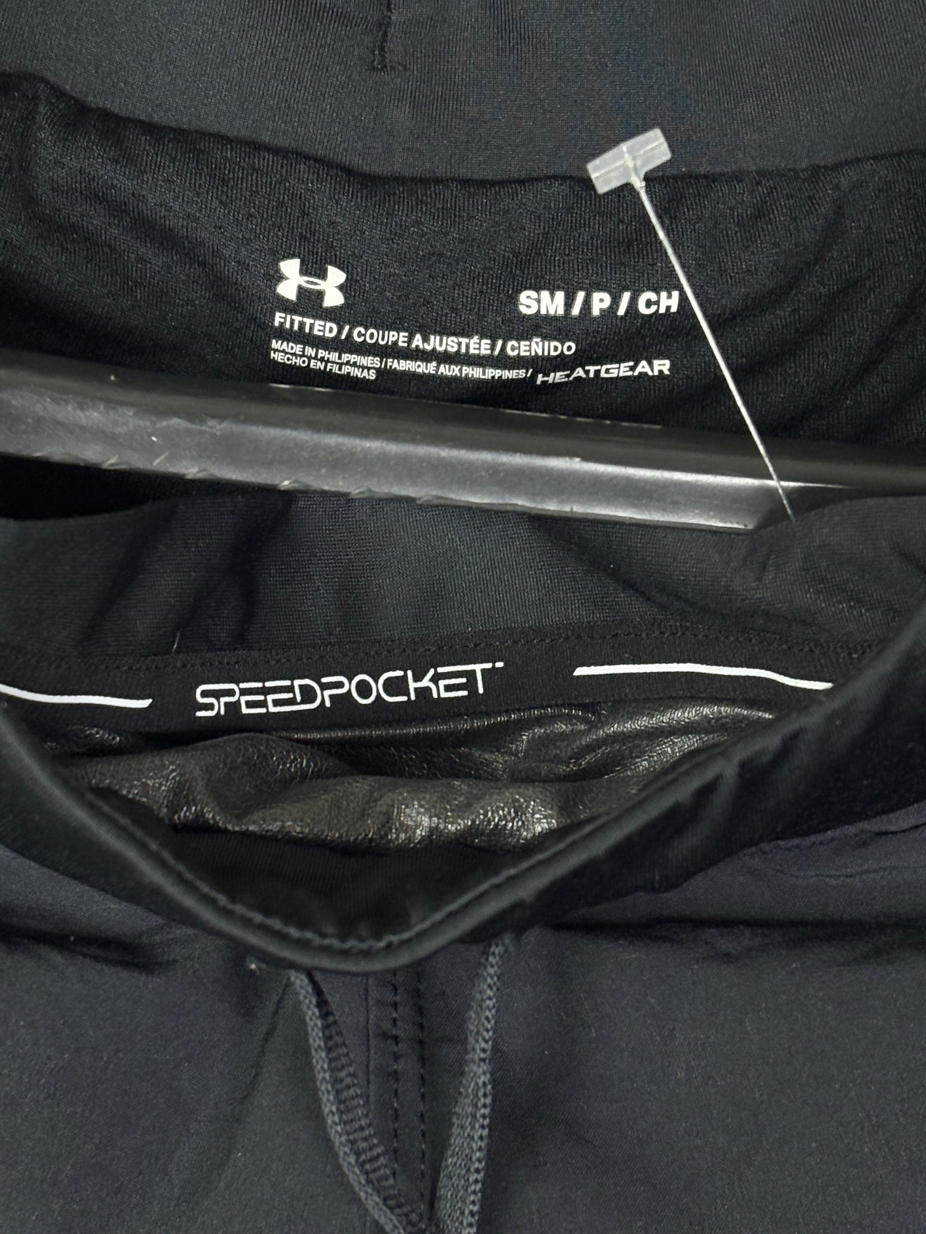 Under Armour HeatGear Speedpocket Black Fitted Running Shorts - Men's Size Small