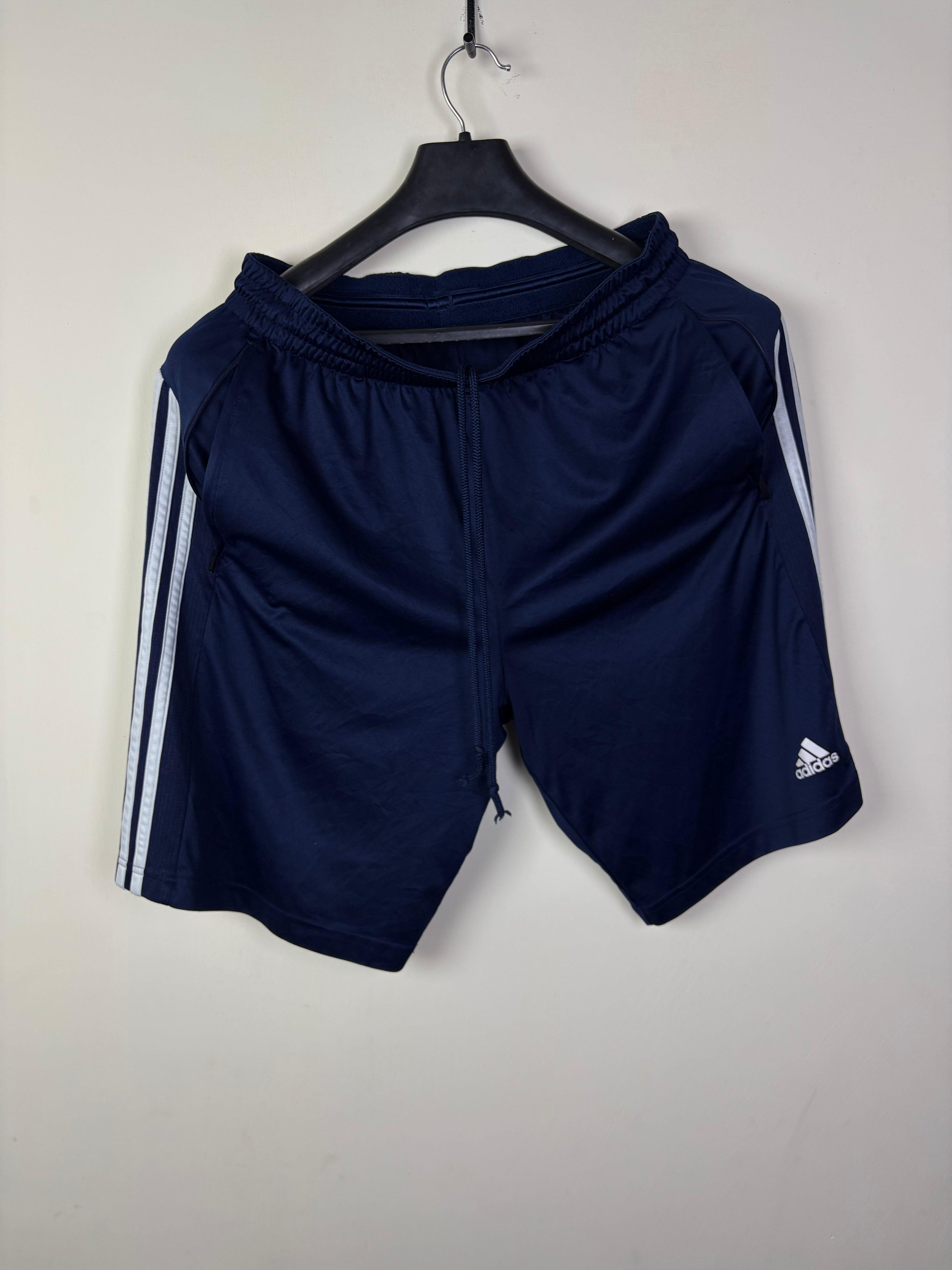 Adidas Climalite Navy Blue 3-Stripes Training Shorts - Size Large