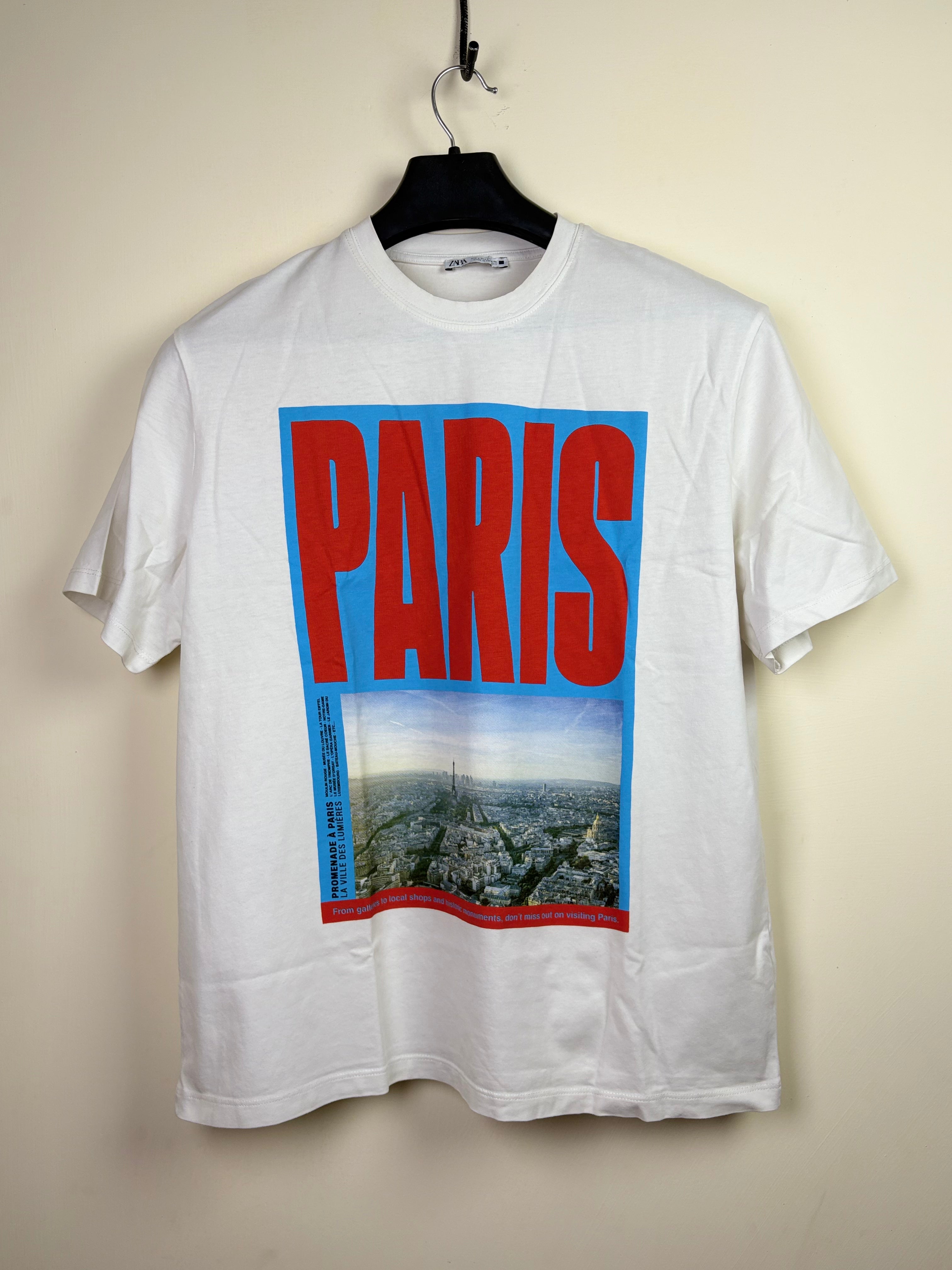 Zara Paris Graphic Print Men's T-Shirt Size S