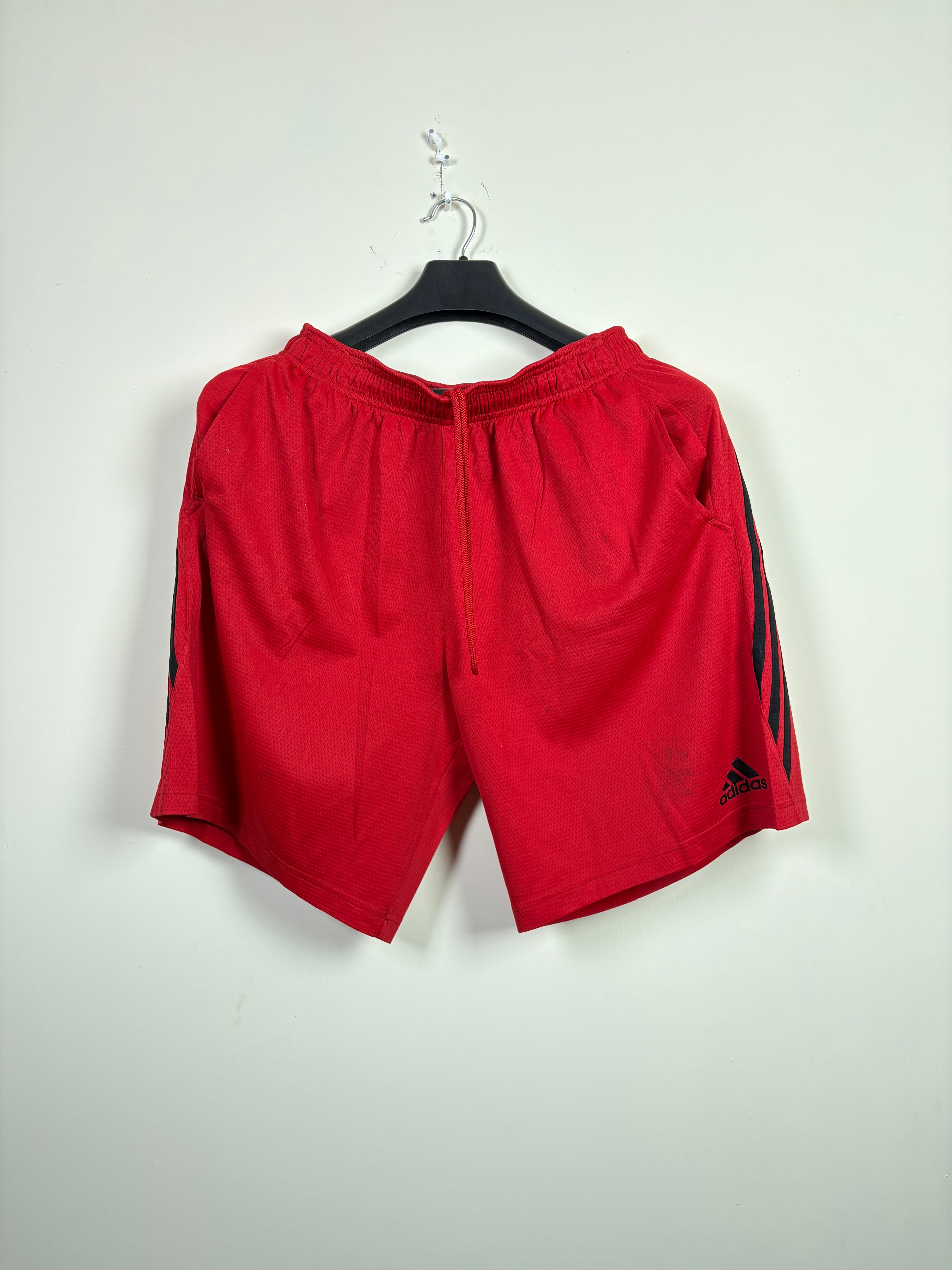 Adidas Climalite Red Mesh 3-Stripe Training Shorts Medium