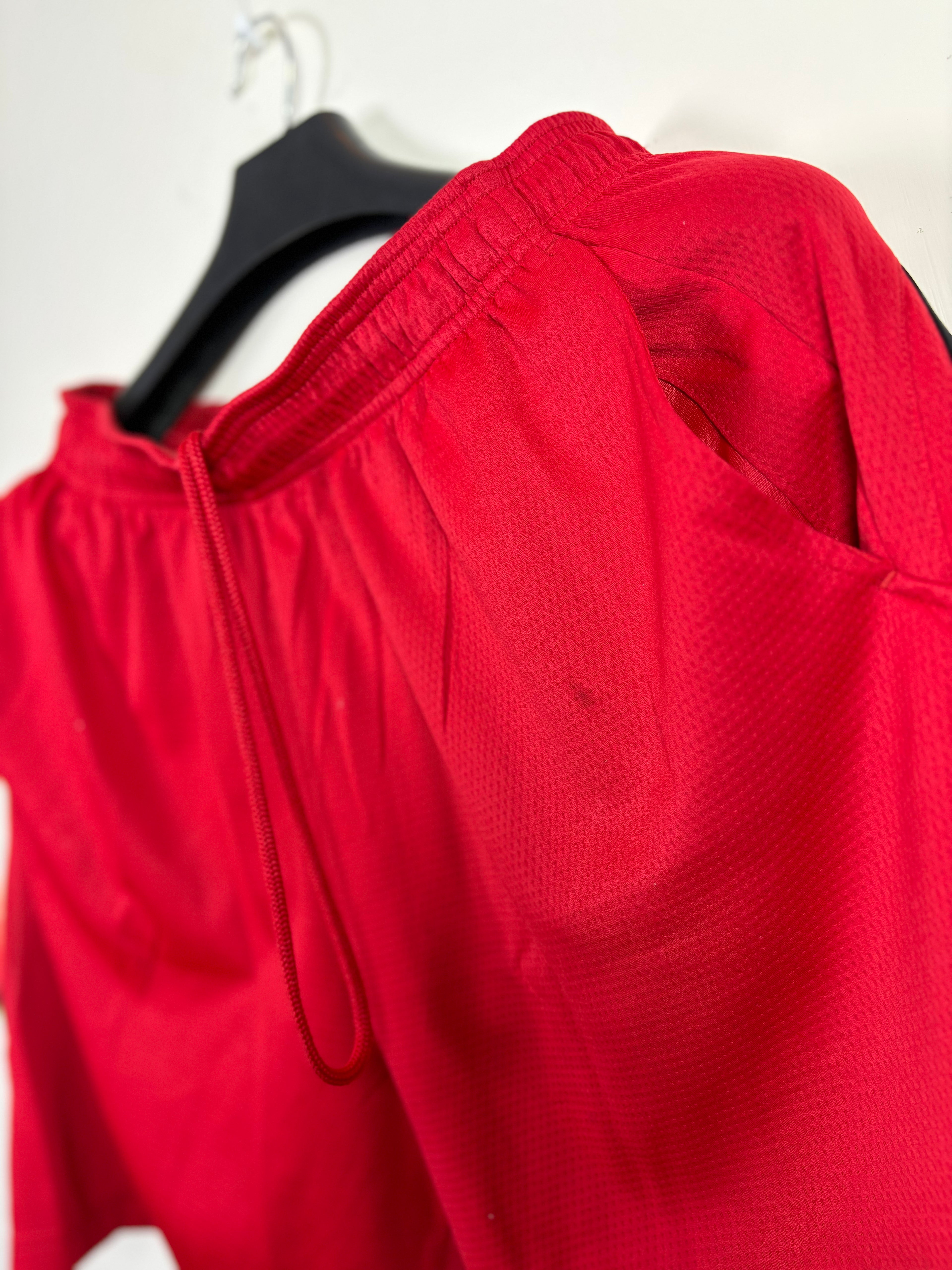 Adidas Climalite Red Mesh 3-Stripe Training Shorts Medium