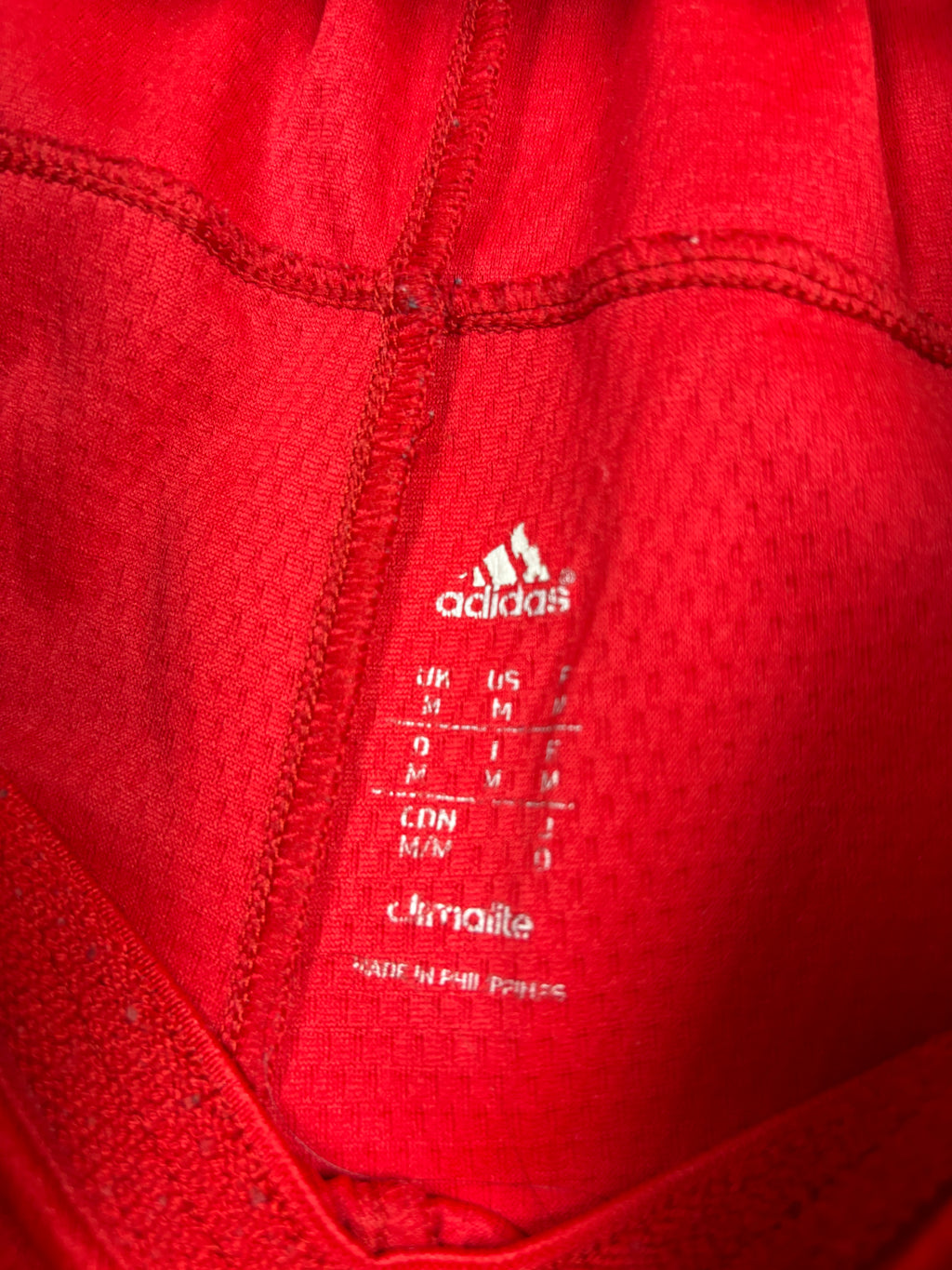 Adidas Climalite Red Mesh 3-Stripe Training Shorts Medium