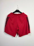 Adidas Climalite Red Mesh 3-Stripe Training Shorts Medium