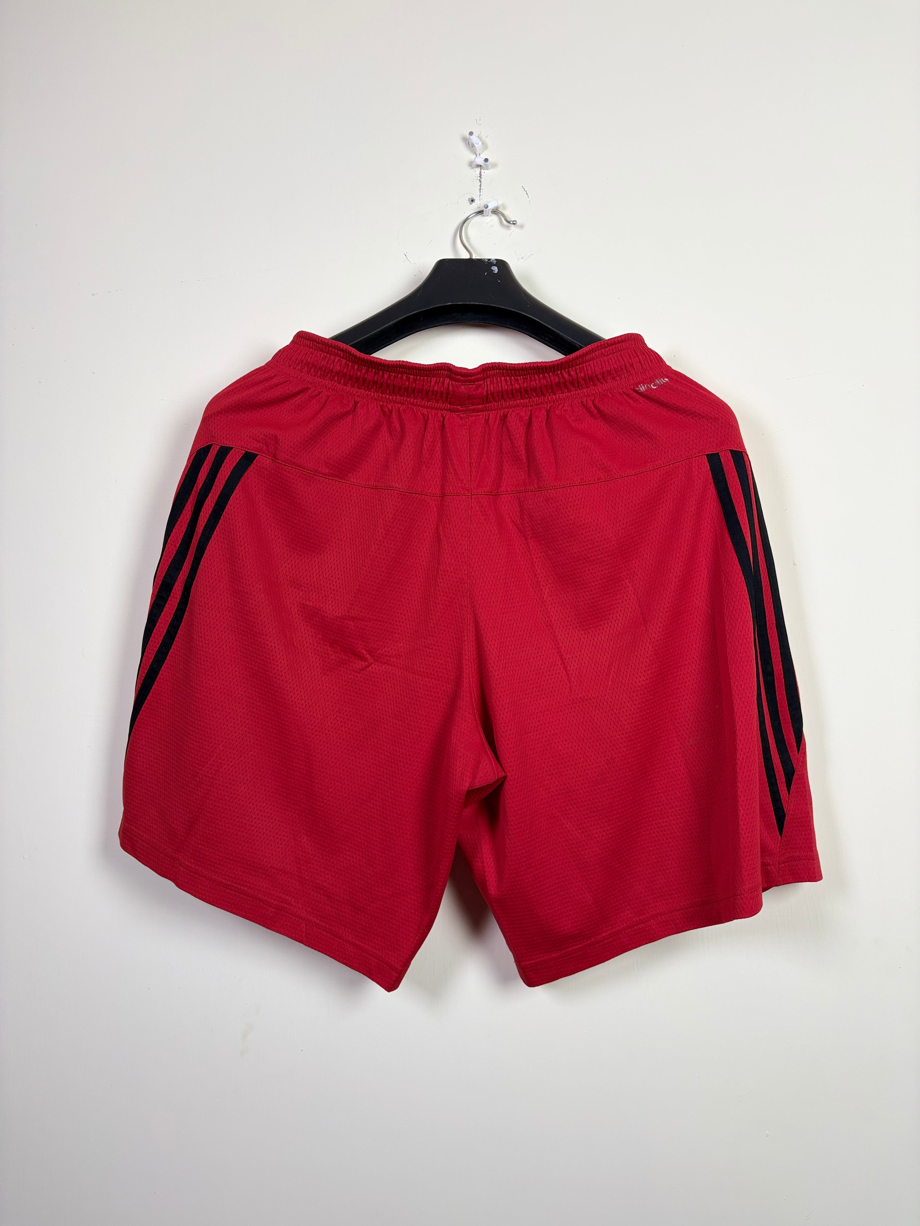 Adidas Climalite Red Mesh 3-Stripe Training Shorts Medium