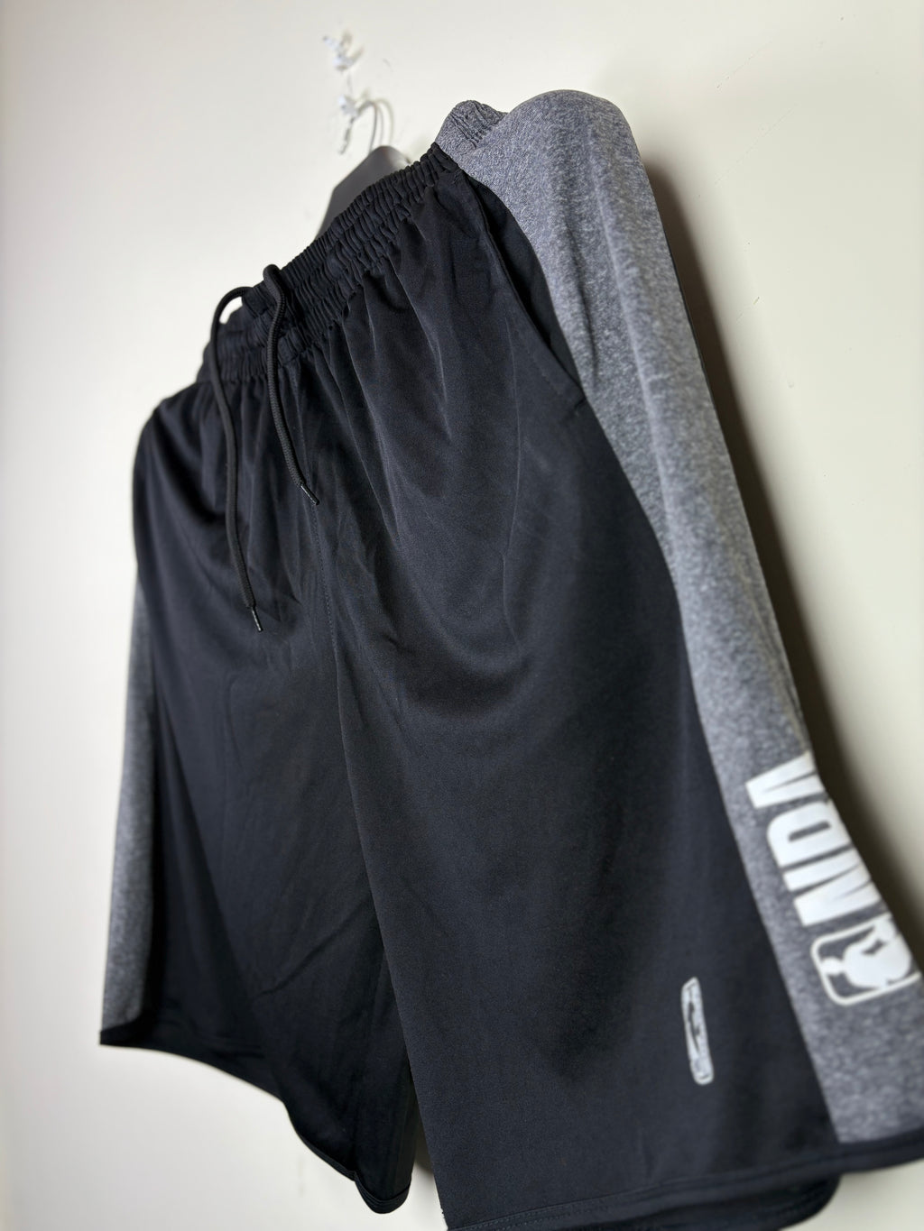 NBA Black and Grey Side Panel Mesh Basketball Shorts Large